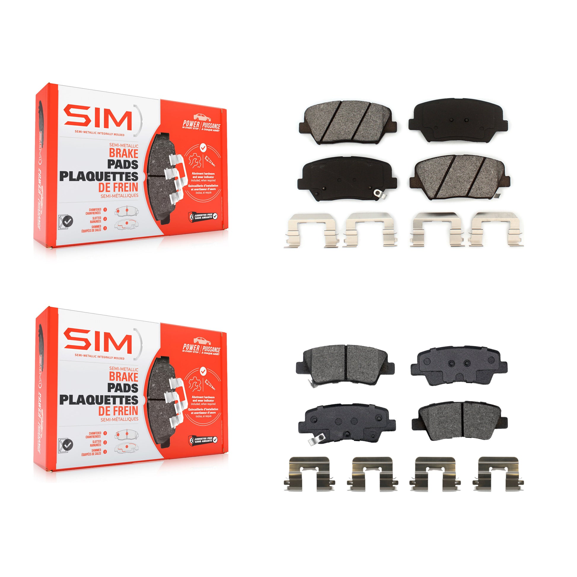 SIM KSM-100505 Disc Brake Pad for 2014-2017 Kia Rondo - Front and Rear
