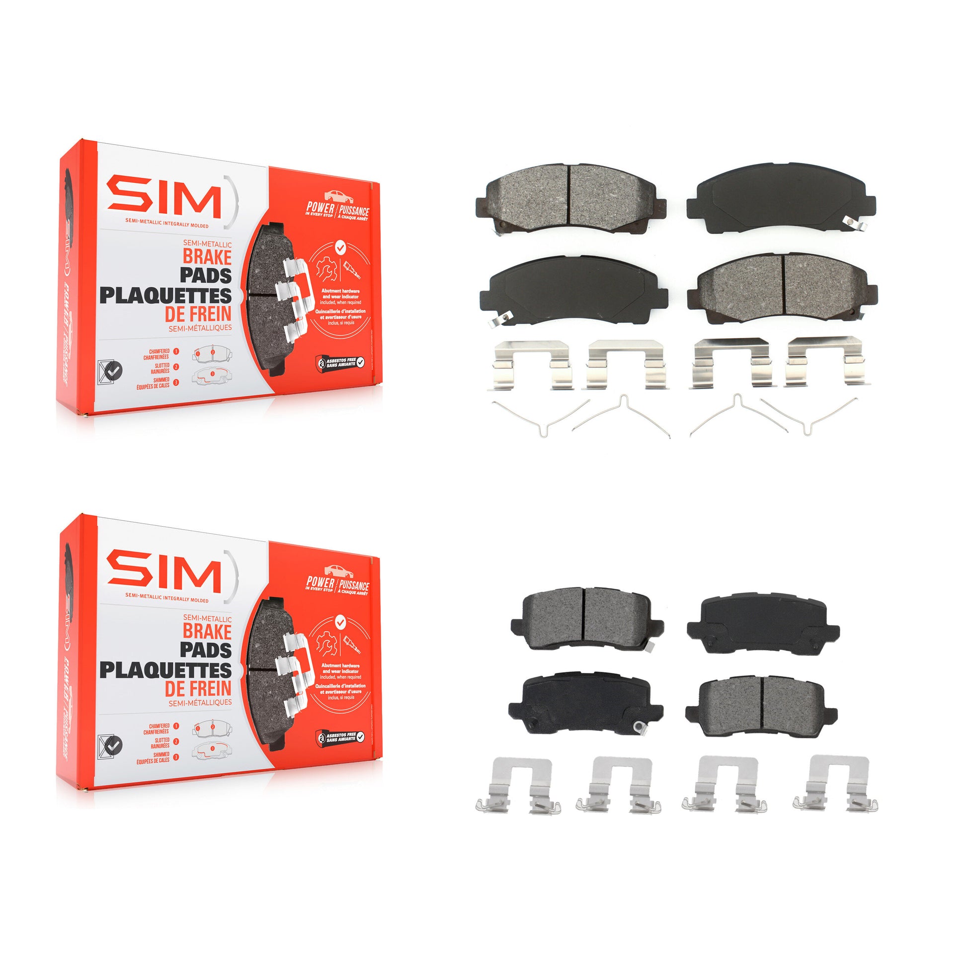 SIM KSM-100508 Disc Brake Pad for 2015-2020 Acura TLX - Front and Rear