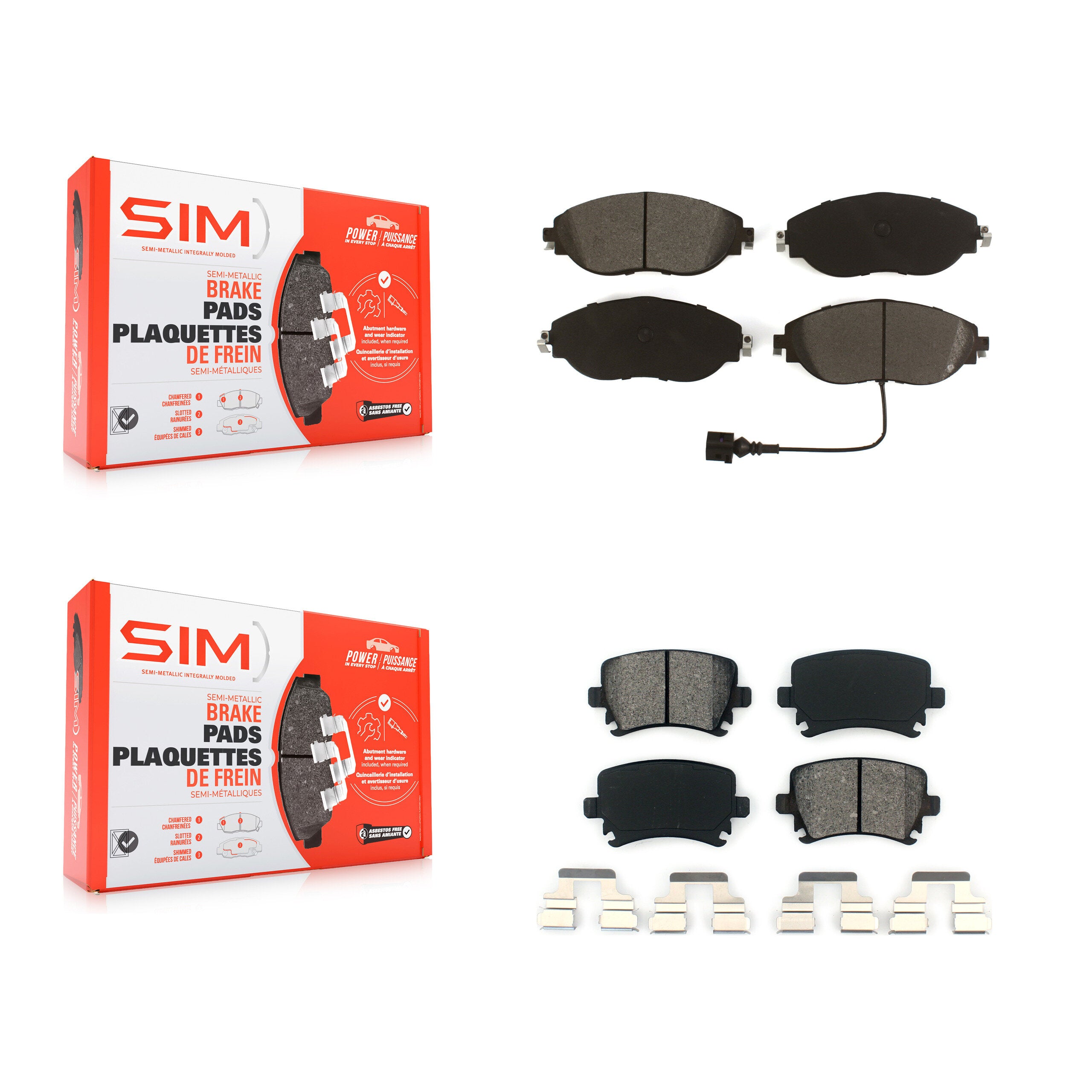 SIM KSM-100510 Disc Brake Pad for 2013-2021 Volkswagen GTI, Volkswagen CC - Front and Rear