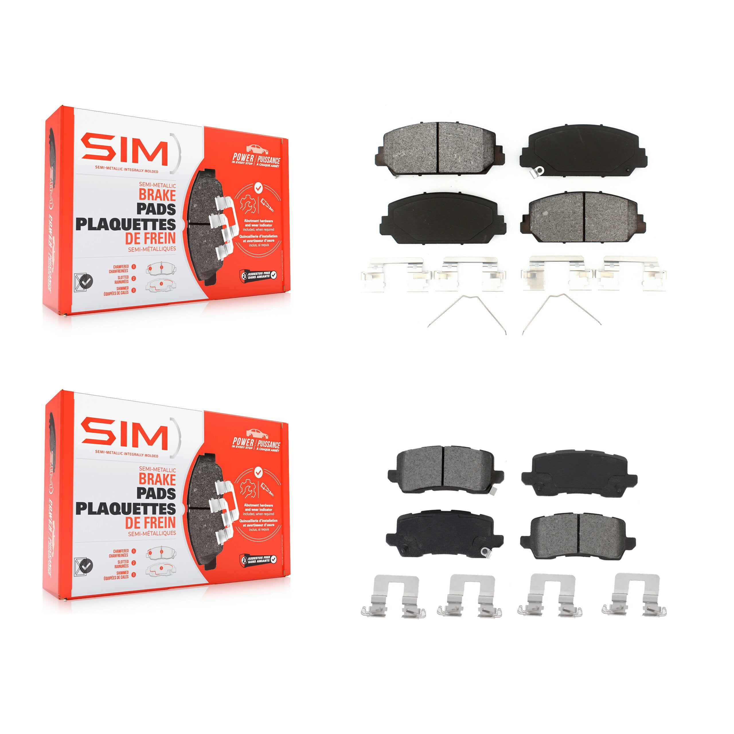 SIM KSM-100513 Disc Brake Pad for 2014-2020 Acura RLX - Front and Rear