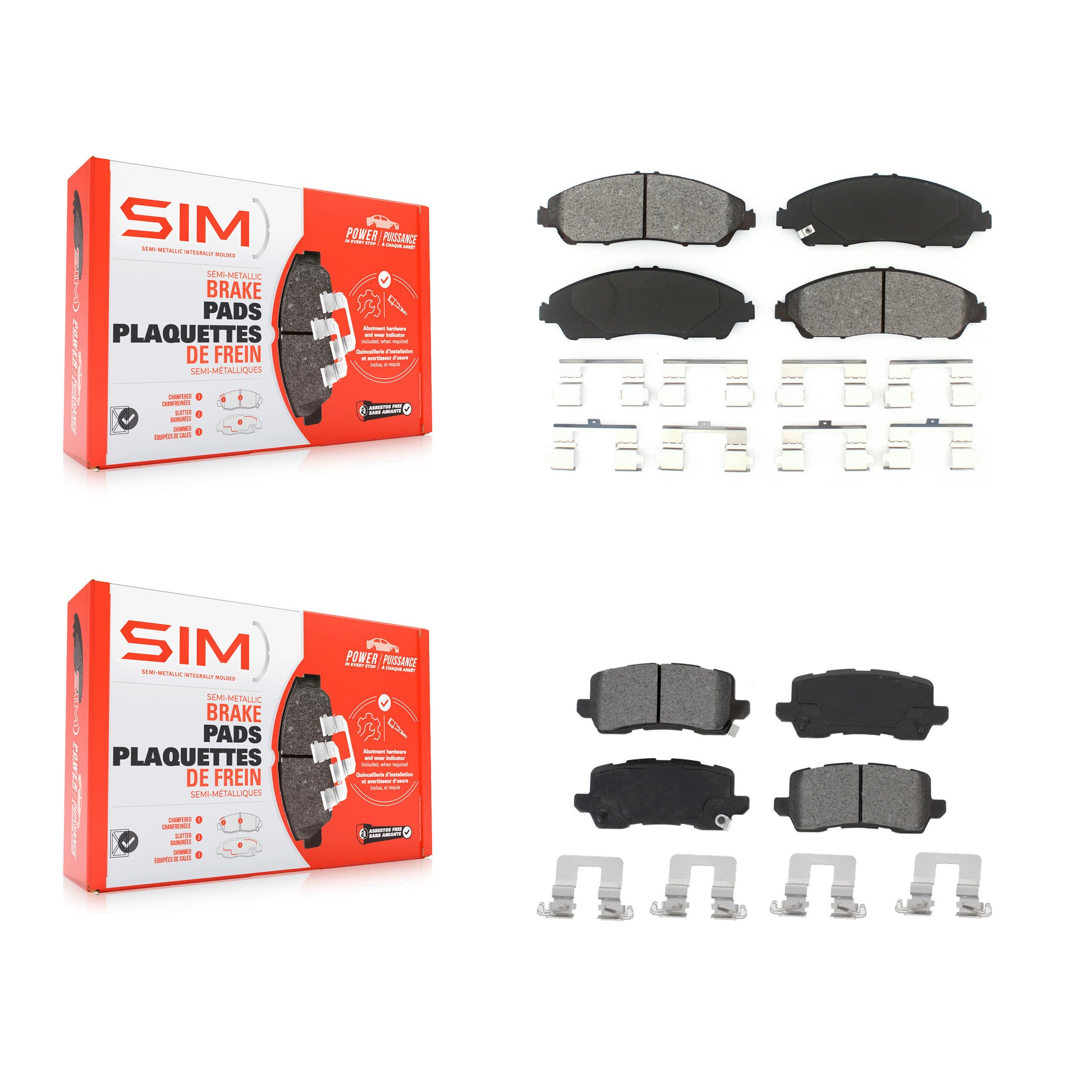 SIM KSM-100515 Disc Brake Pad for 2017-2020 Acura MDX - Front and Rear