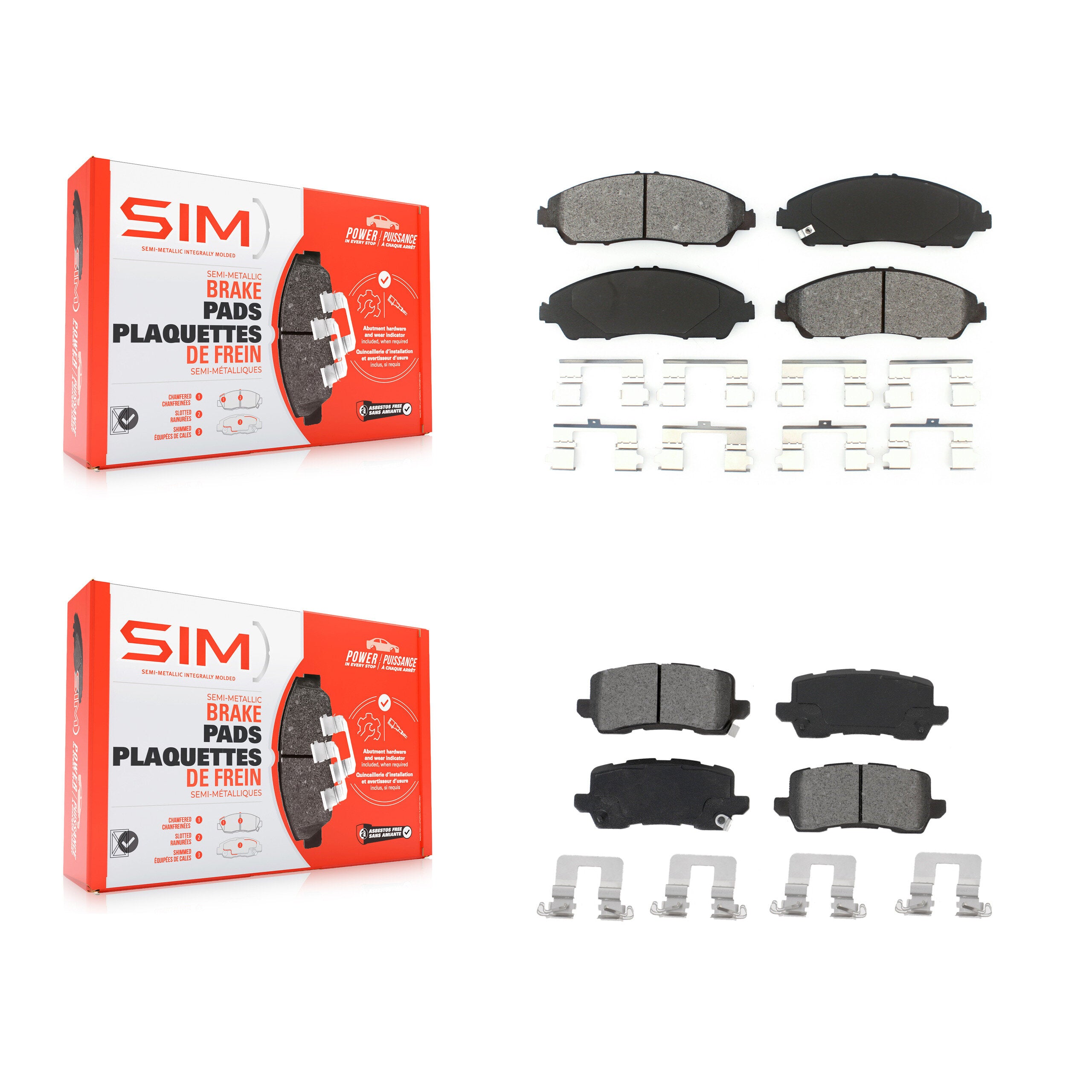 SIM KSM-100515 Disc Brake Pad for 2017-2020 Acura MDX - Front and Rear