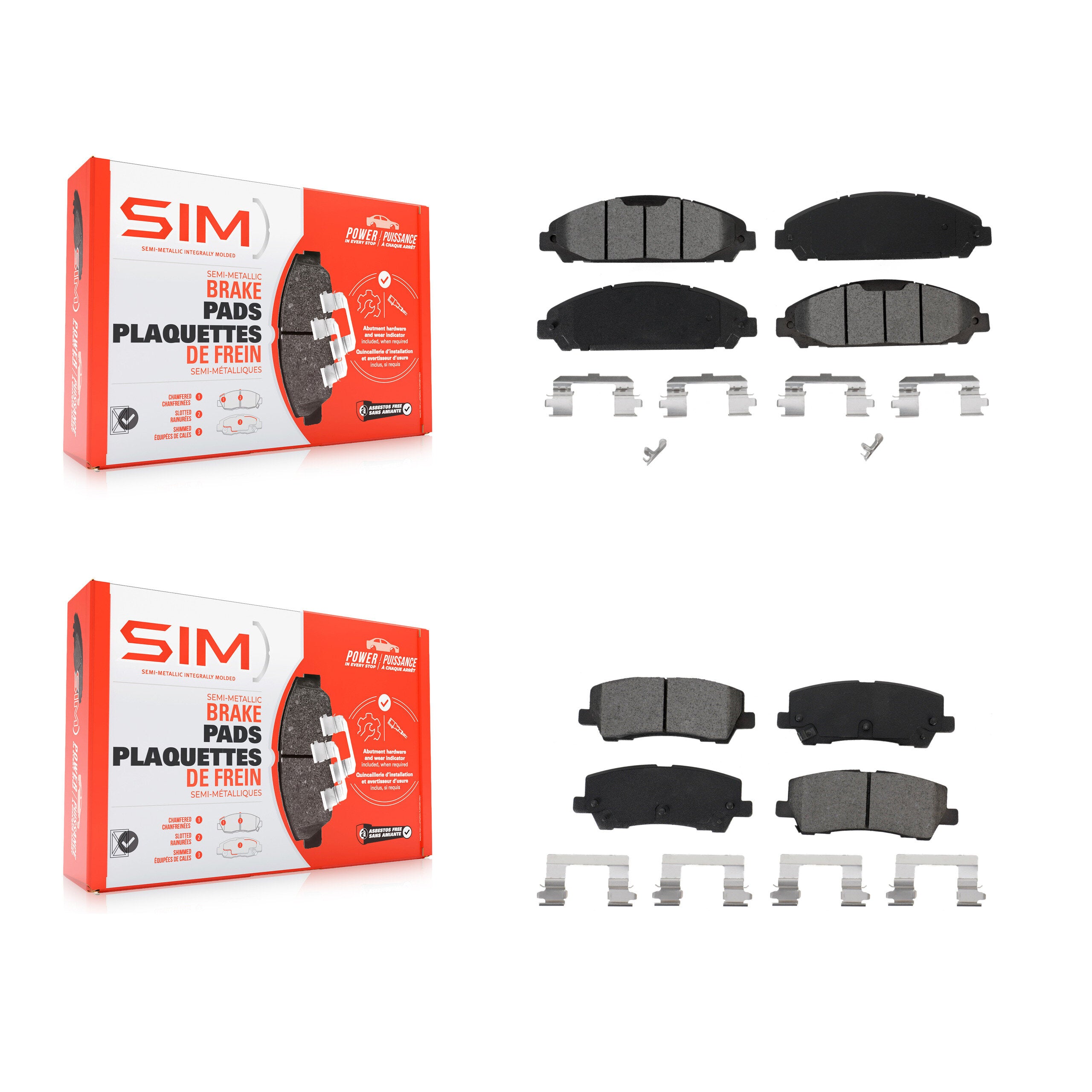 SIM KSM-100516 Disc Brake Pad for 2015-2017 Ford Mustang - Front and Rear
