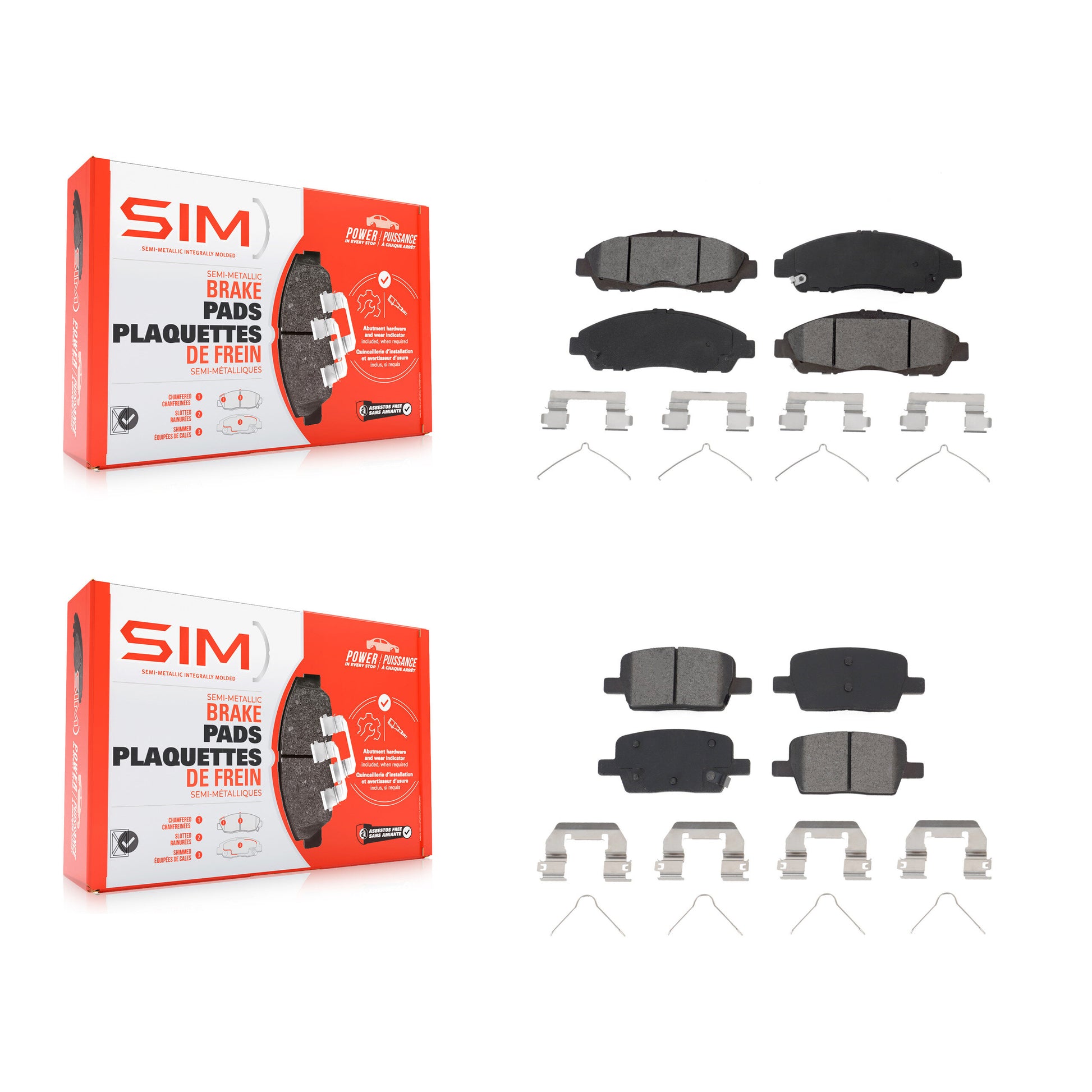 SIM KSM-100530 Disc Brake Pad for 2017-2020 Cadillac XT6, Chevrolet Traverse and More - Front and Rear