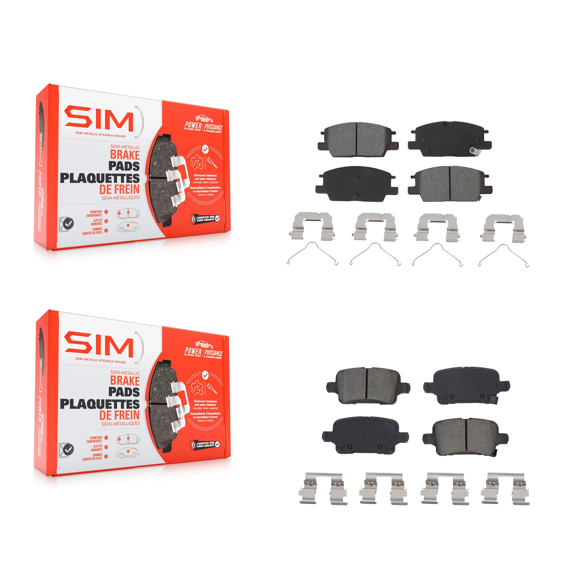SIM KSM-100531 Disc Brake Pad for 2016-2020 Buick Regal Sportback, Chevrolet Equinox and More - Front and Rear