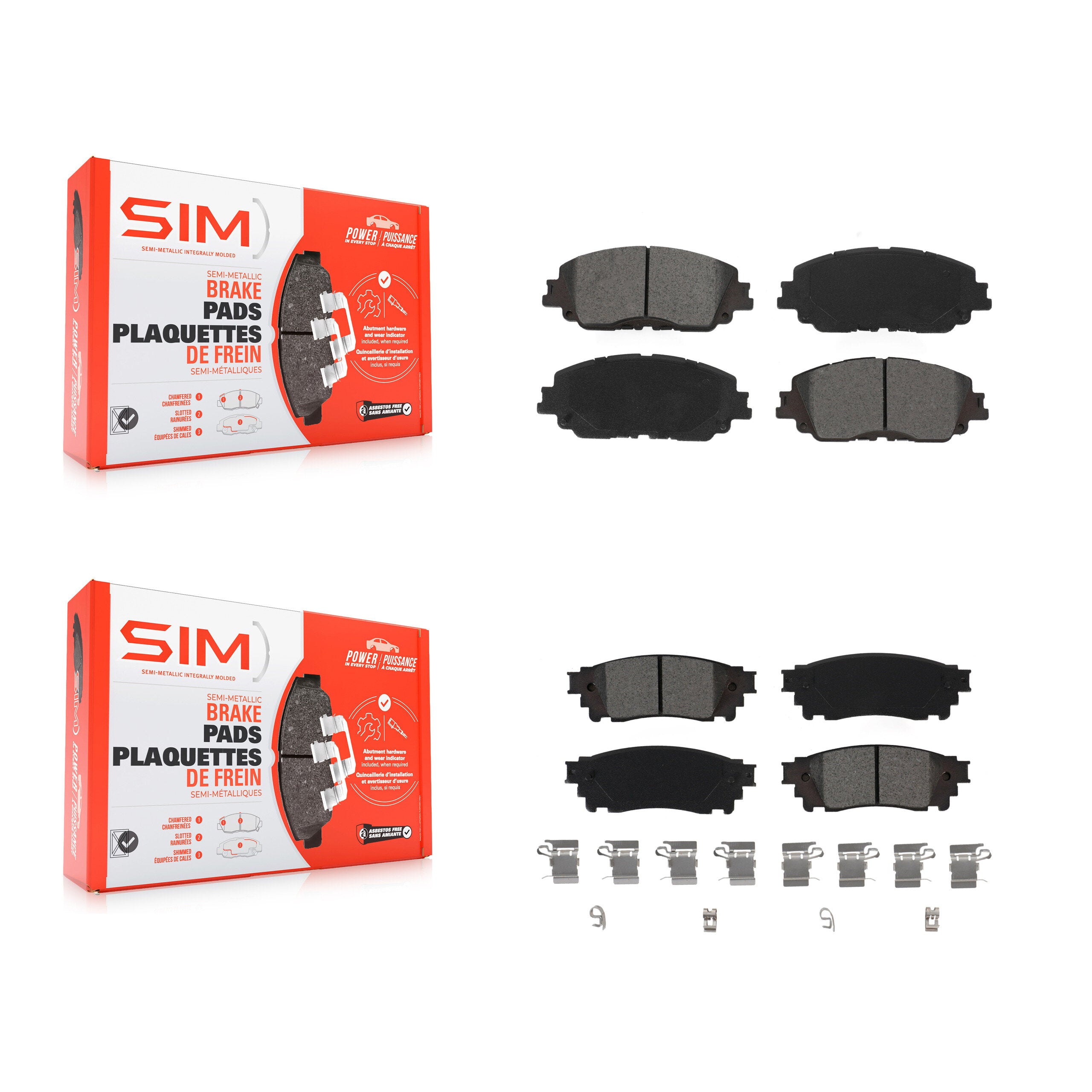 SIM KSM-100534 Disc Brake Pad for 2018-2025 Toyota Camry, Lexus ES300h and More - Front and Rear