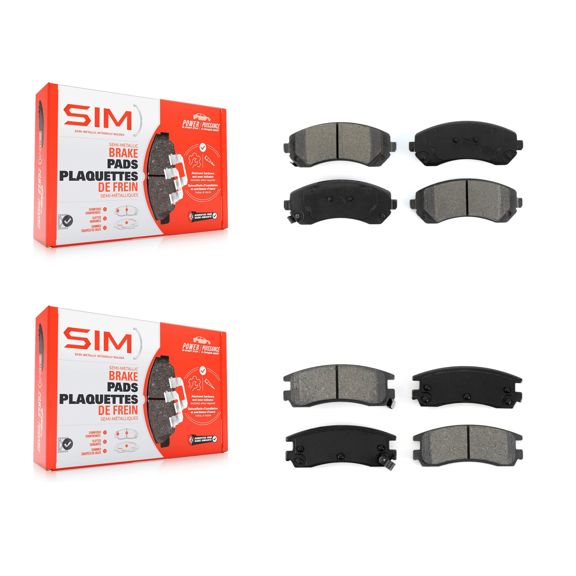 SIM KSM-100538 Disc Brake Pad for 2001-2007 Buick Rendezvous, Chevrolet Venture and More - Front and Rear