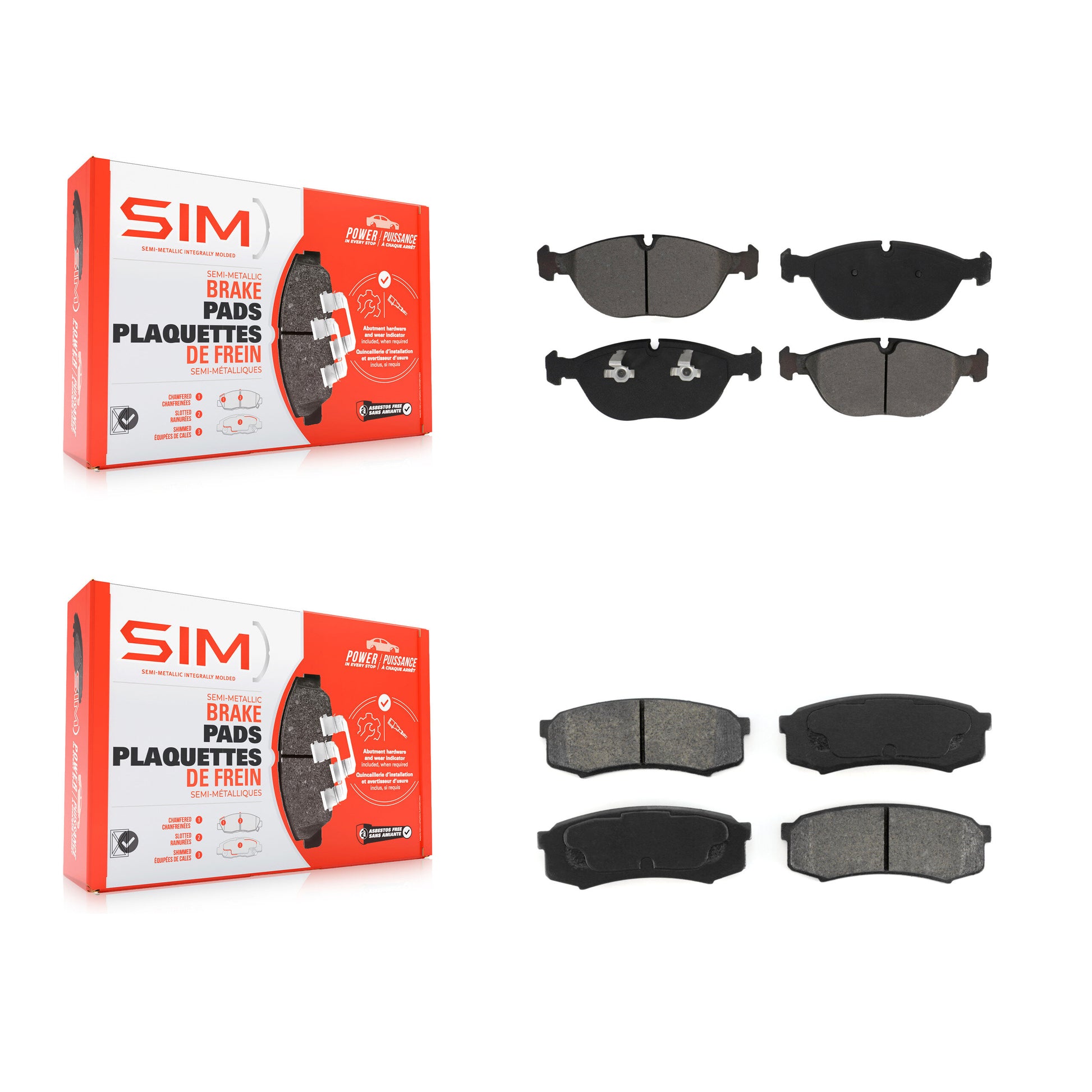 SIM KSM-100540 Disc Brake Pad for 2000 Mercedes-Benz C43 AMG - Front and Rear