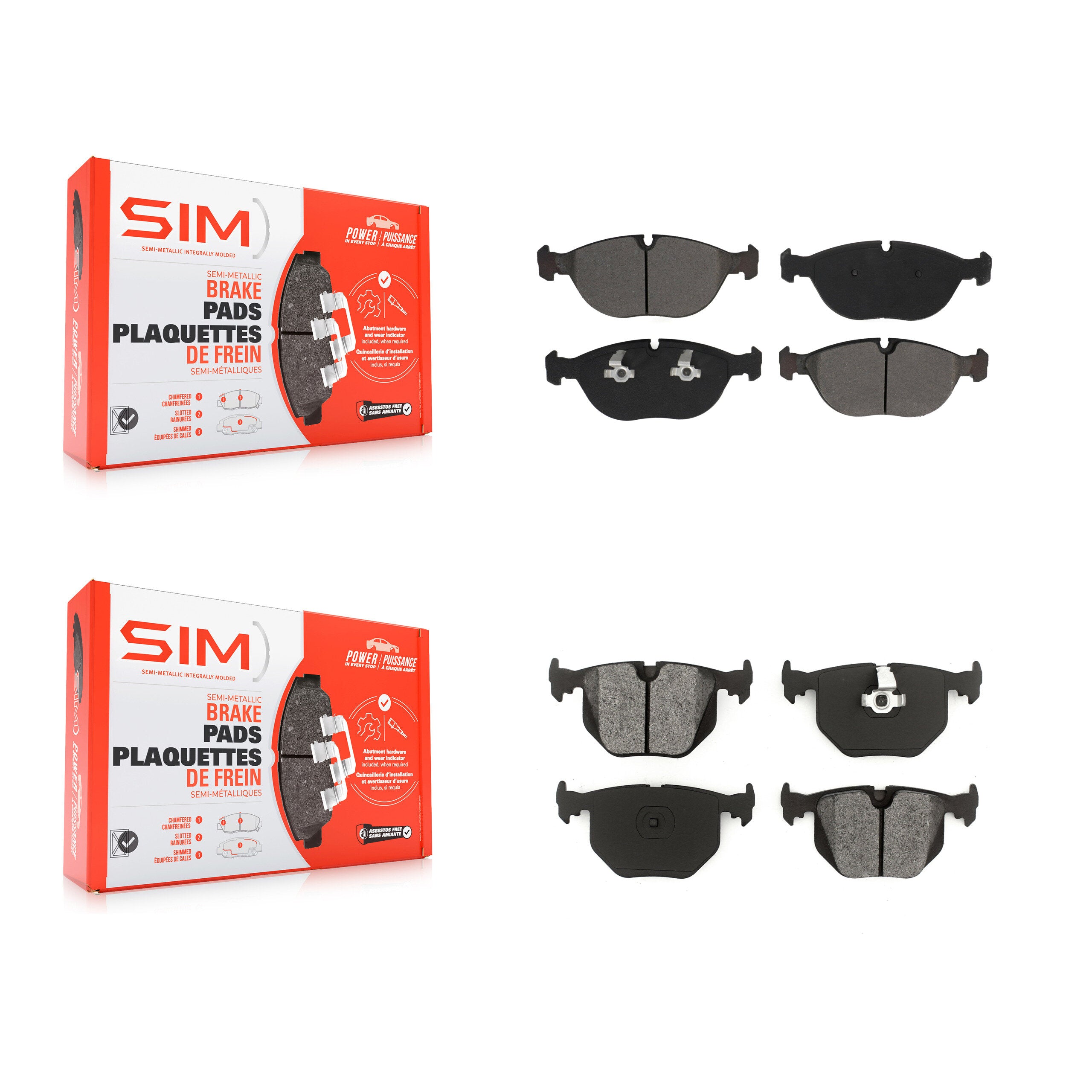 SIM KSM-100541 Disc Brake Pad for 1995-2003 BMW Z8, BMW 750iL - Front and Rear