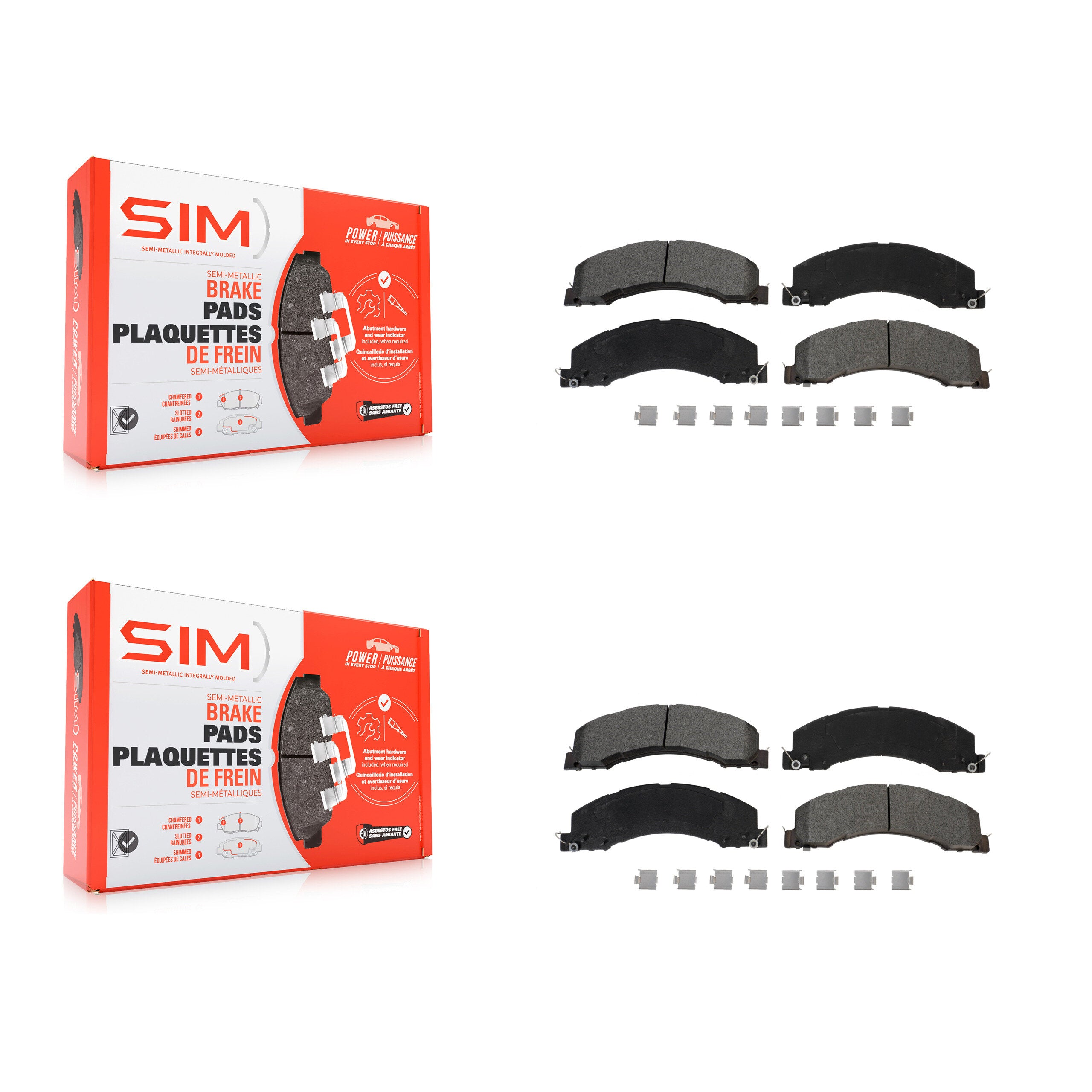 SIM KSM-100543 Disc Brake Pad for 2008-2023 Ram 4500, Ram 5500 and More - Front and Rear