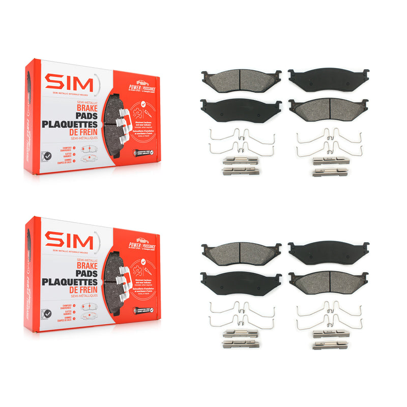 SIM KSM-100545 Disc Brake Pad for 1999-2021 Ford F-53 Motorhome Chassis, Ford F-59 Commercial Stripped Chassis and More - Front and Rear