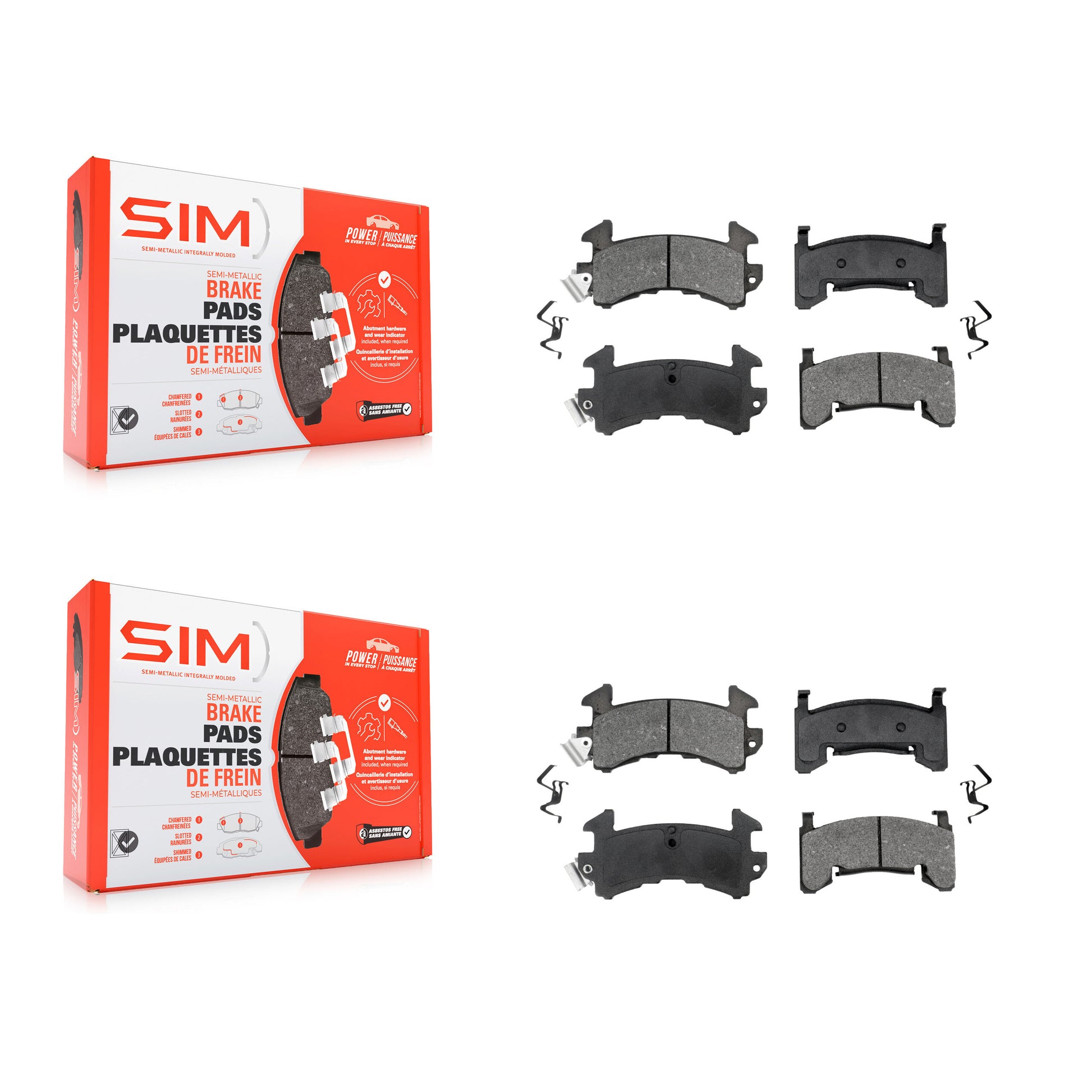 SIM KSM-100549 Disc Brake Pad for 1980-1988 Chevrolet Camaro, Pontiac Firebird and More - Front and Rear