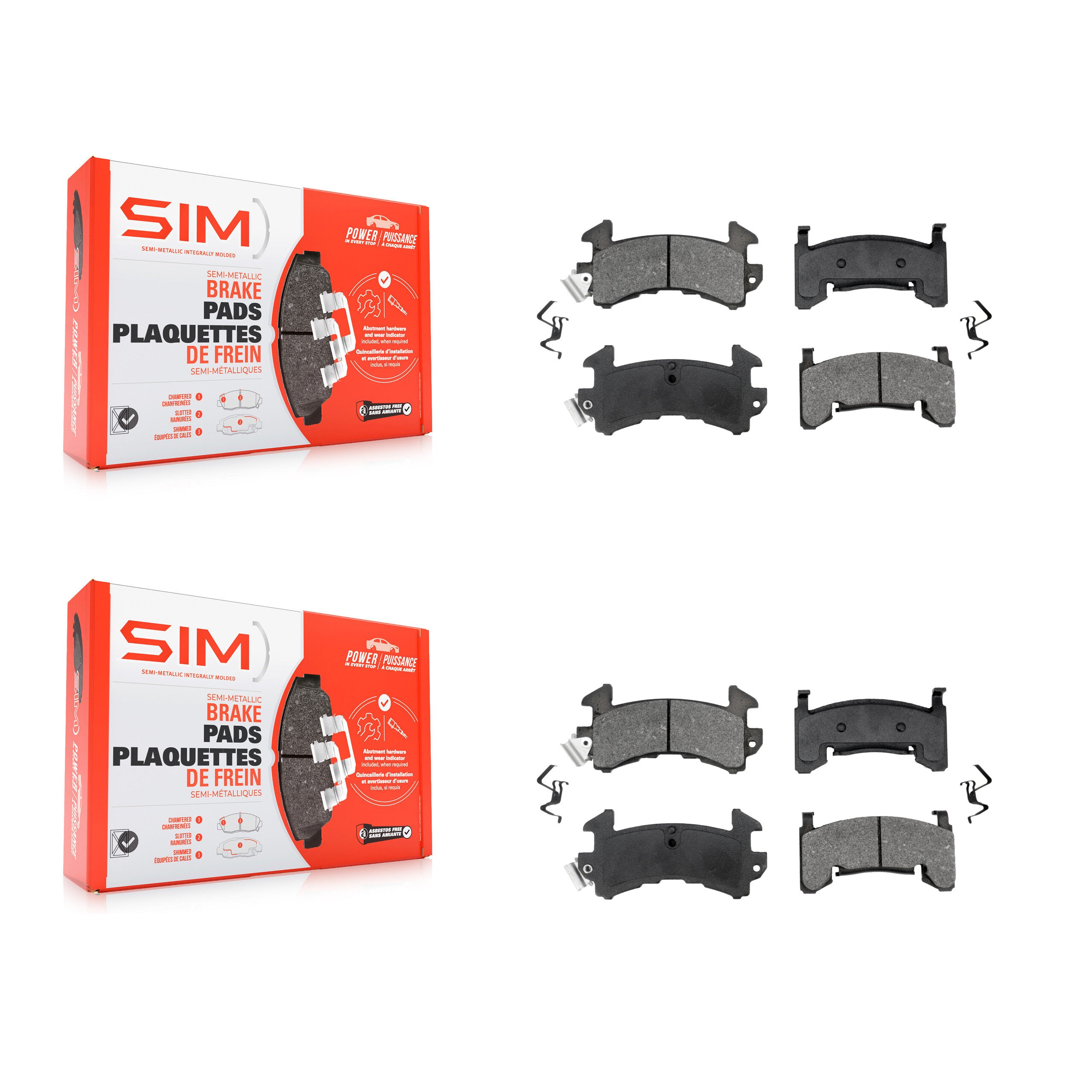 SIM KSM-100549 Disc Brake Pad for 1980-1988 Chevrolet Camaro, Pontiac Firebird and More - Front and Rear
