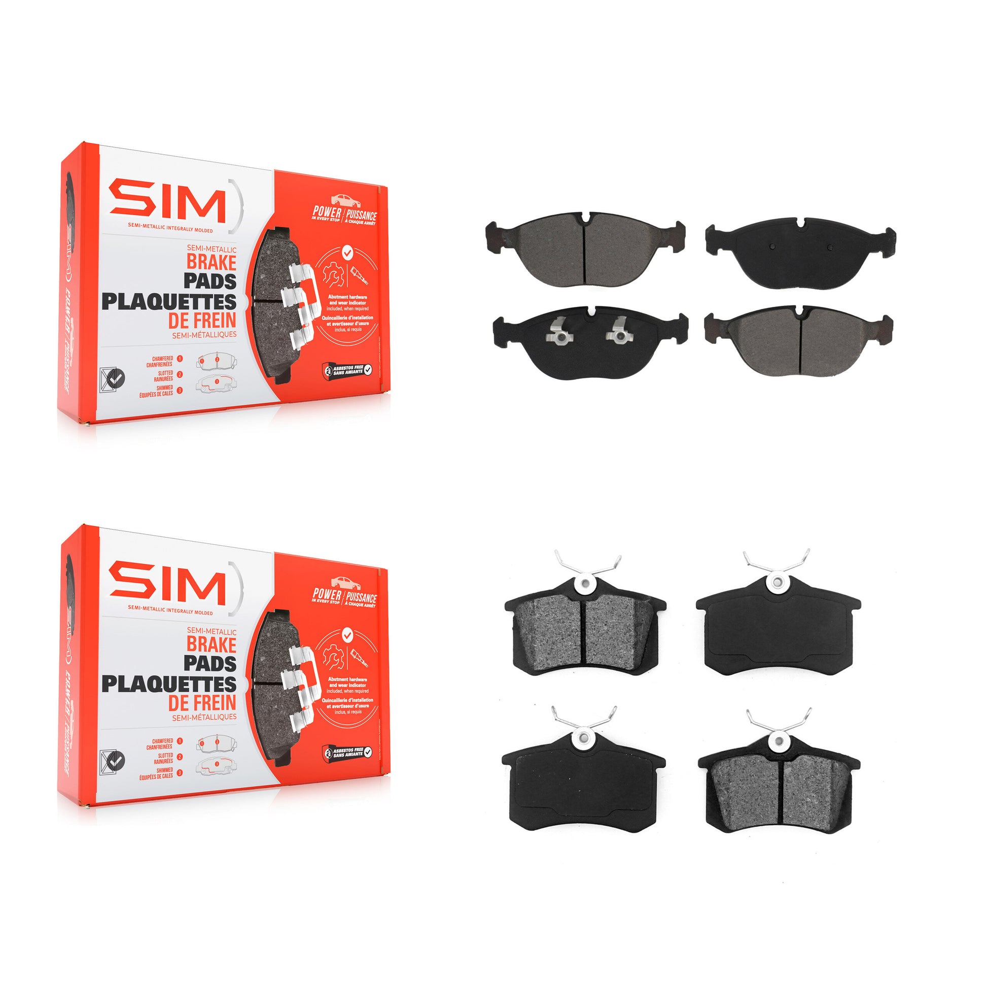SIM KSM-100554 Disc Brake Pad for 2004-2006 Audi TT Quattro, Volkswagen R32 - Front and Rear