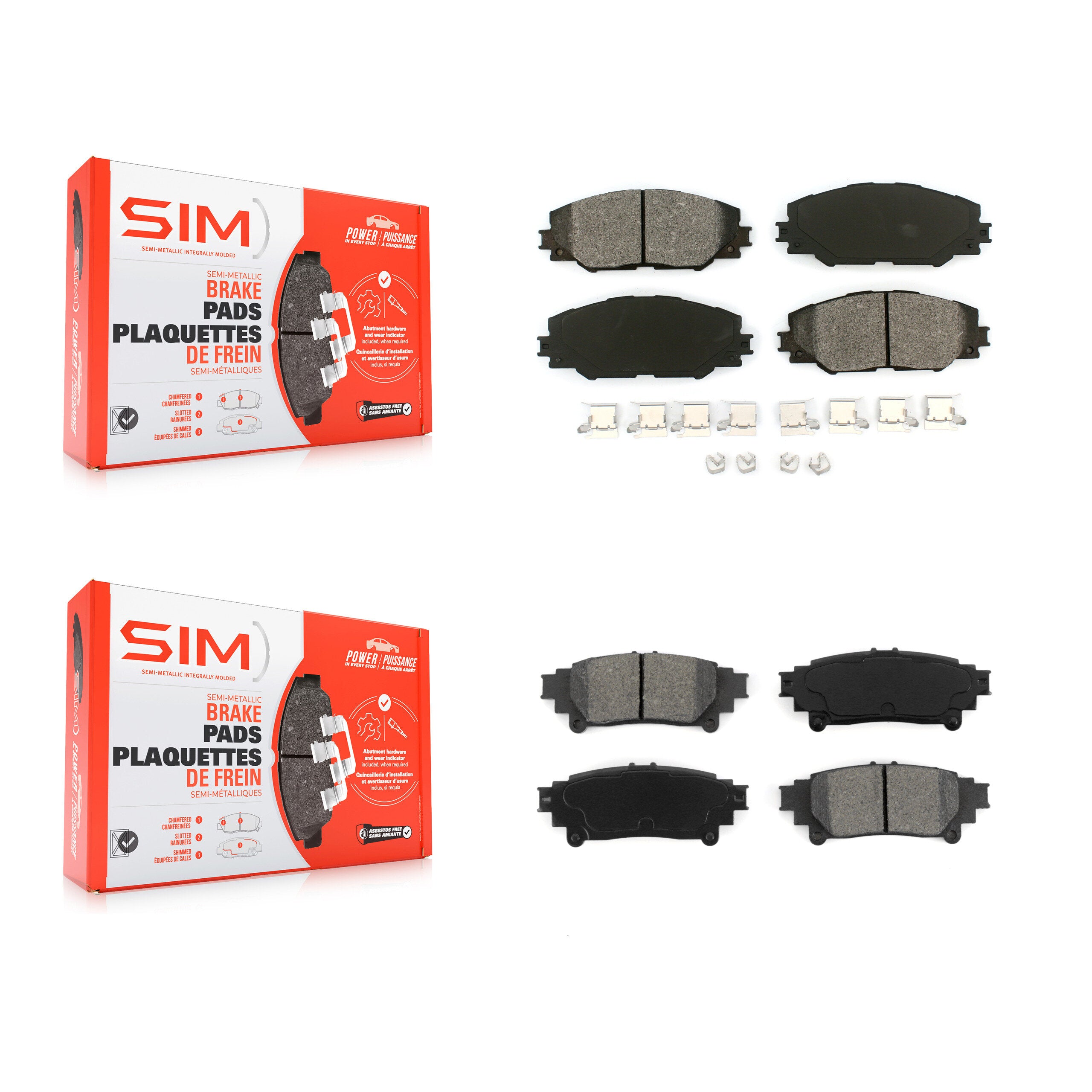 SIM KSM-100557 Disc Brake Pad for 2016-2020 Toyota Mirai - Front and Rear