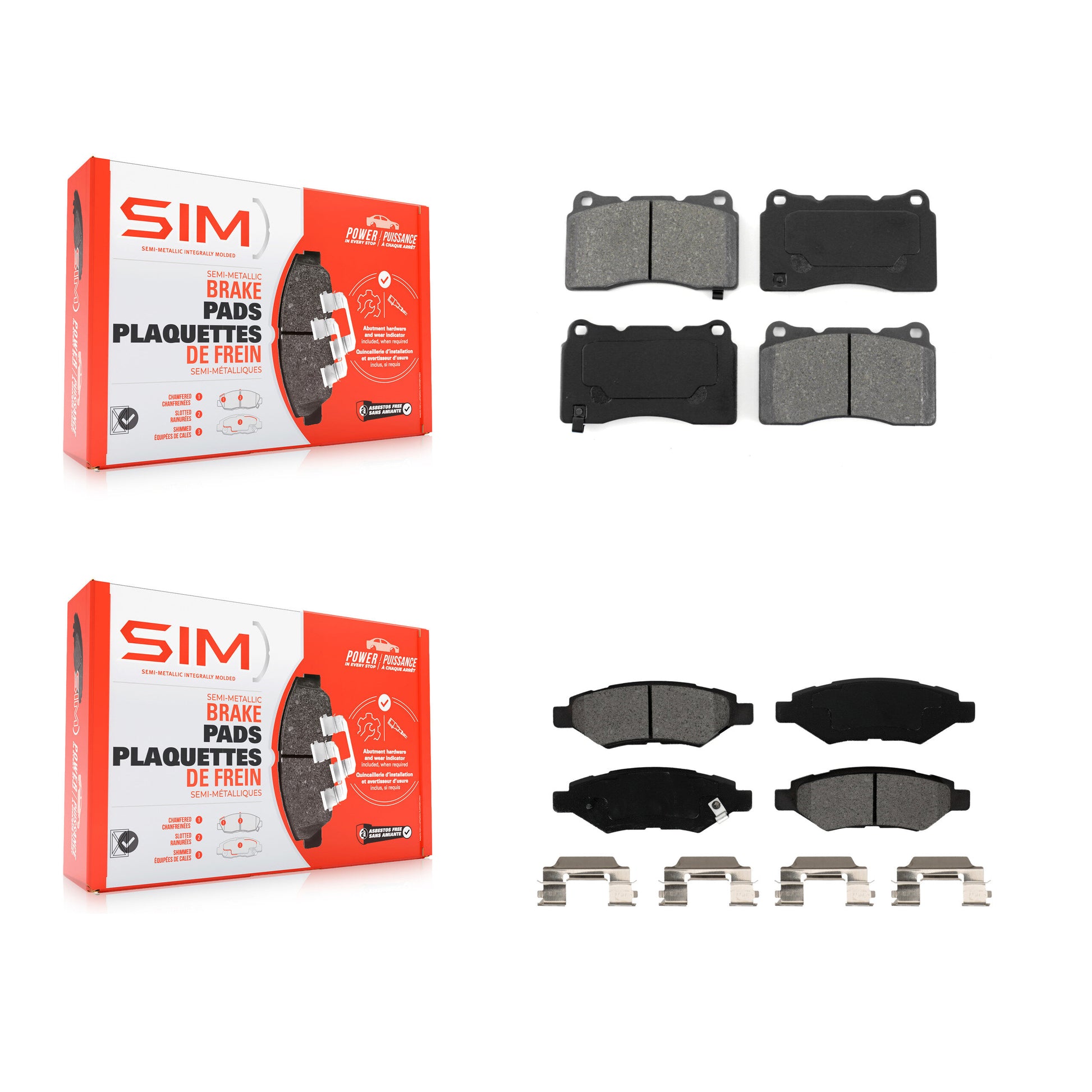 SIM KSM-100558 Disc Brake Pad for 2014 Cadillac CTS - Front and Rear