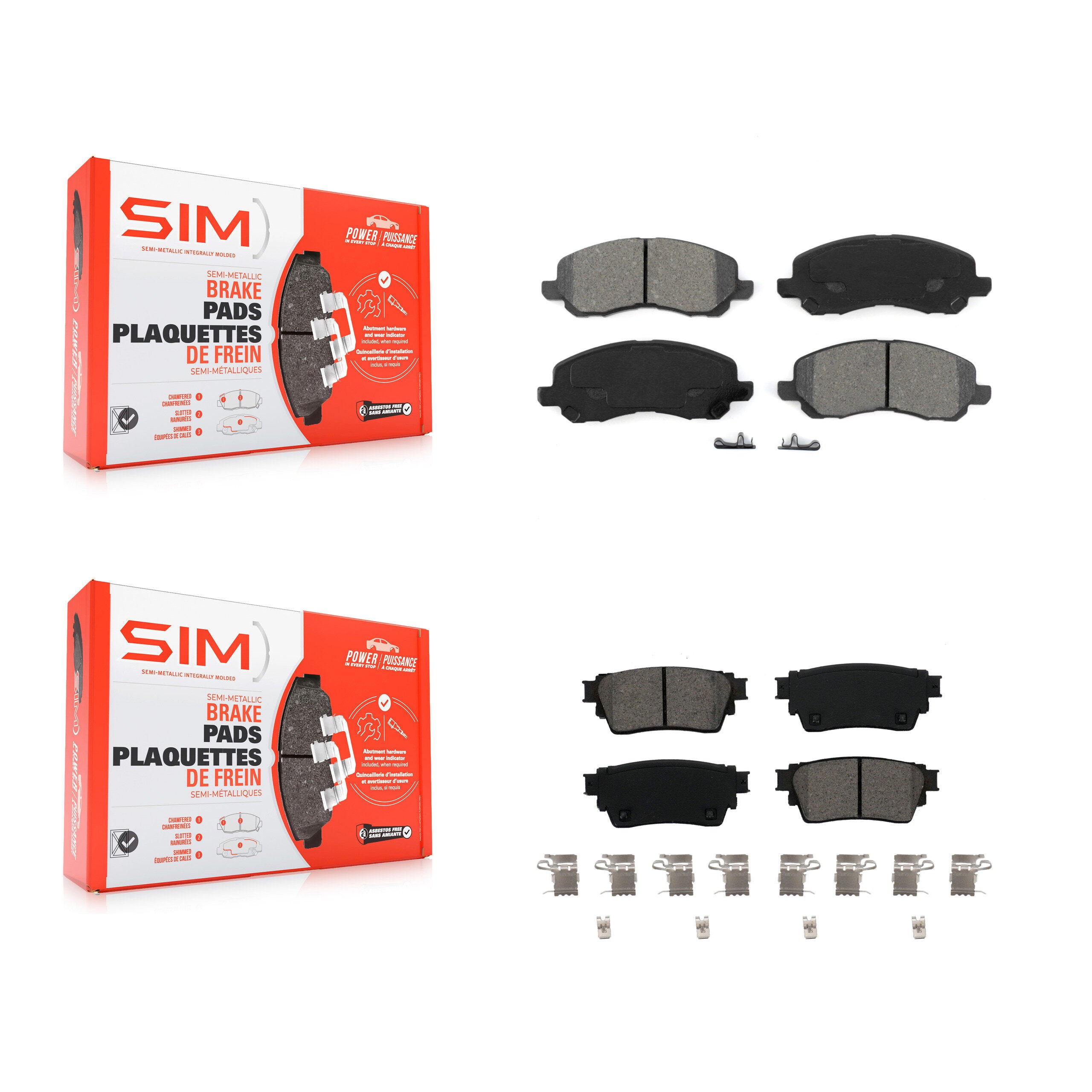 SIM KSM-100559 Disc Brake Pad for 2017-2020 Mitsubishi Outlander - Front and Rear