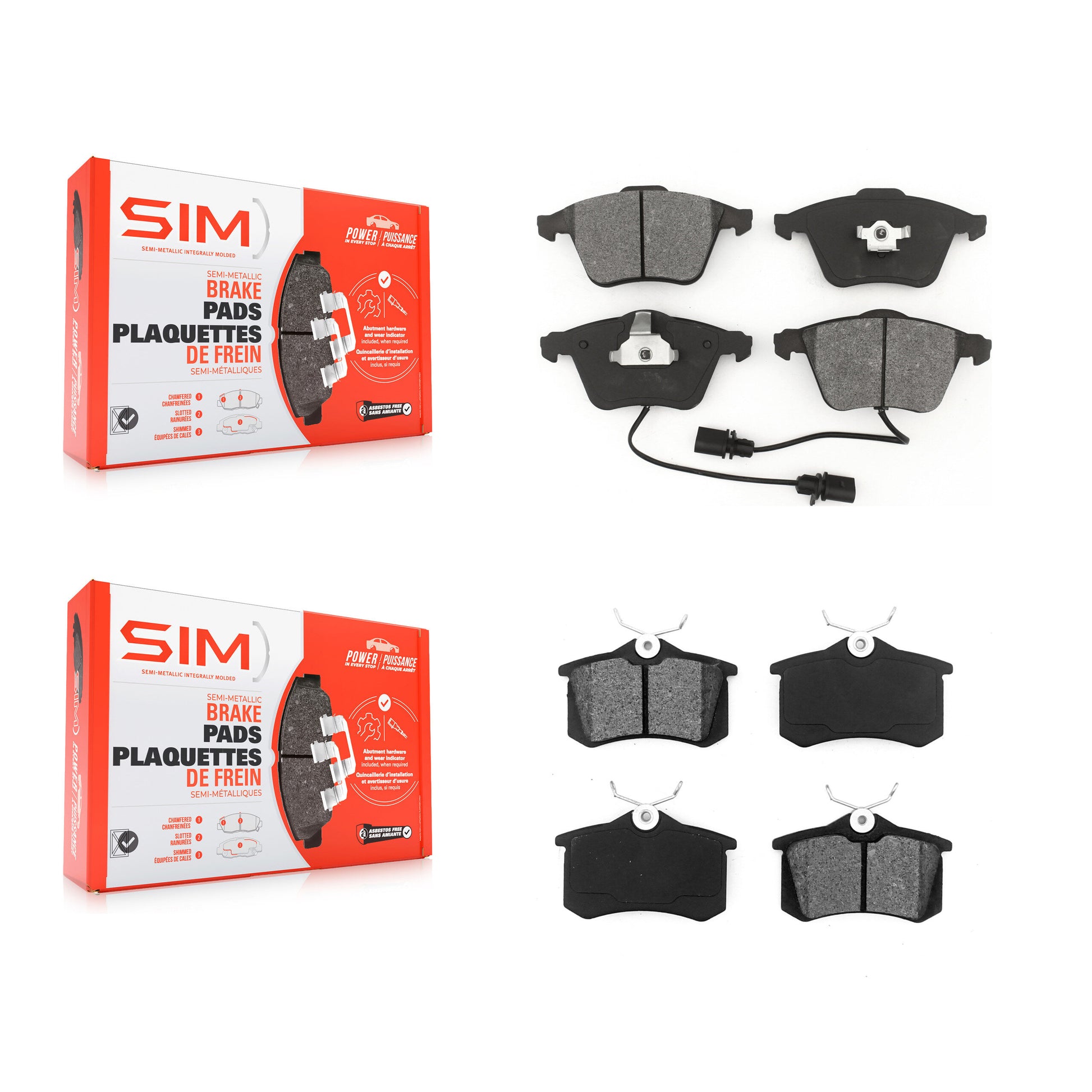 SIM KSM-100560 Disc Brake Pad for 2002 Audi A6 Quattro - Front and Rear