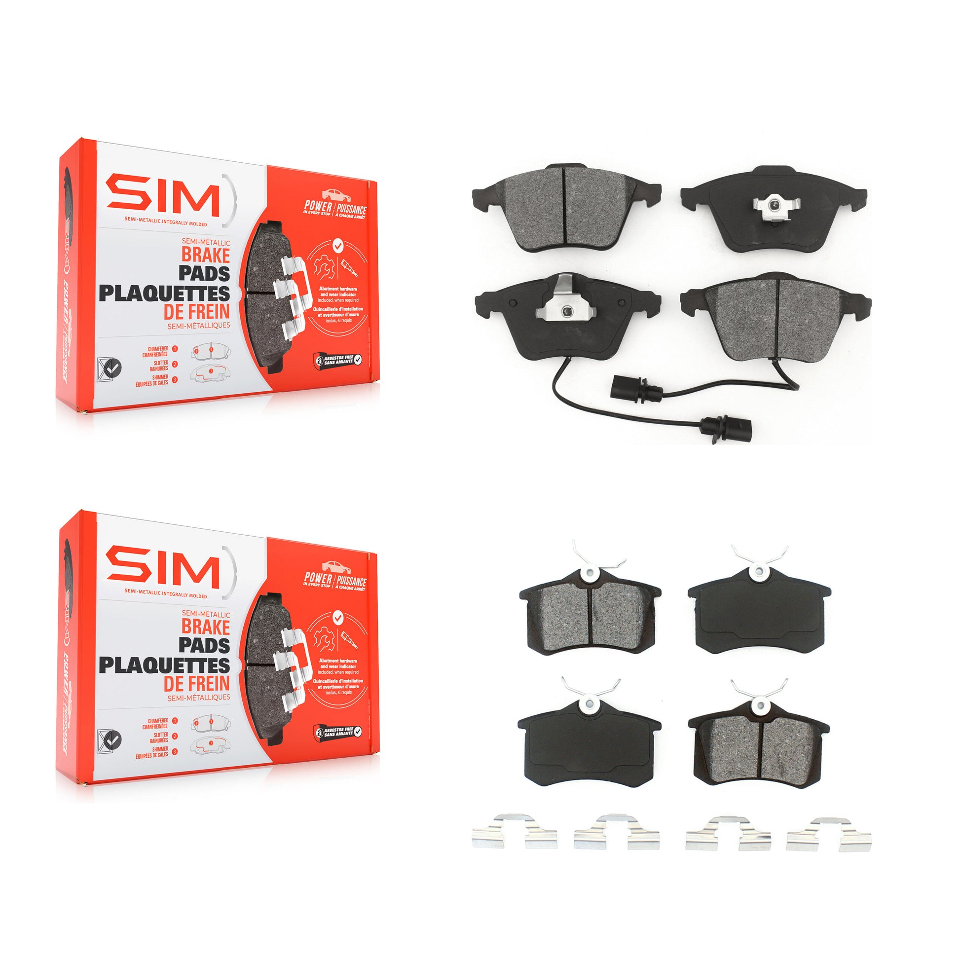 SIM KSM-100561 Disc Brake Pad for 2004 Audi A6 Quattro - Front and Rear