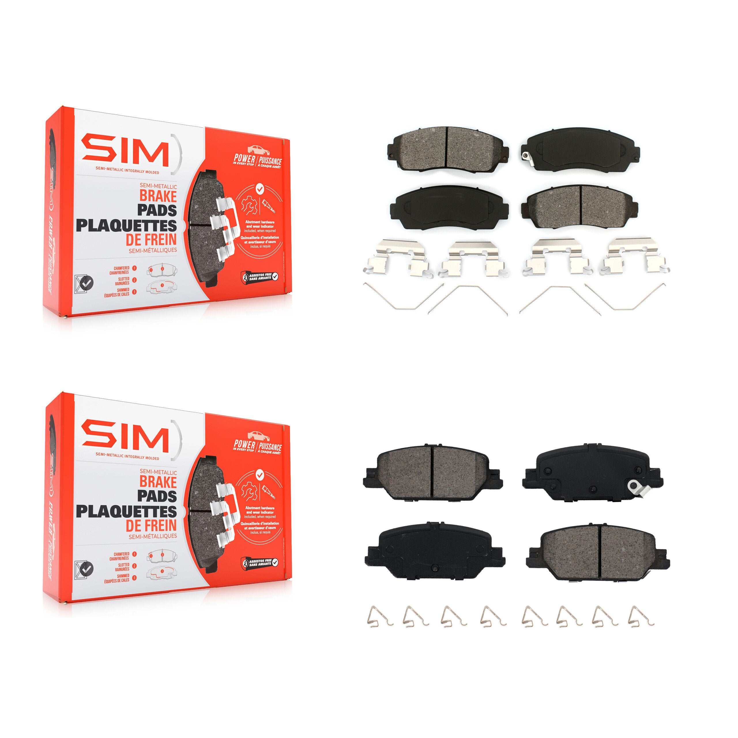 SIM KSM-100564 Disc Brake Pad for 2020-2022 Honda CR-V - Front and Rear