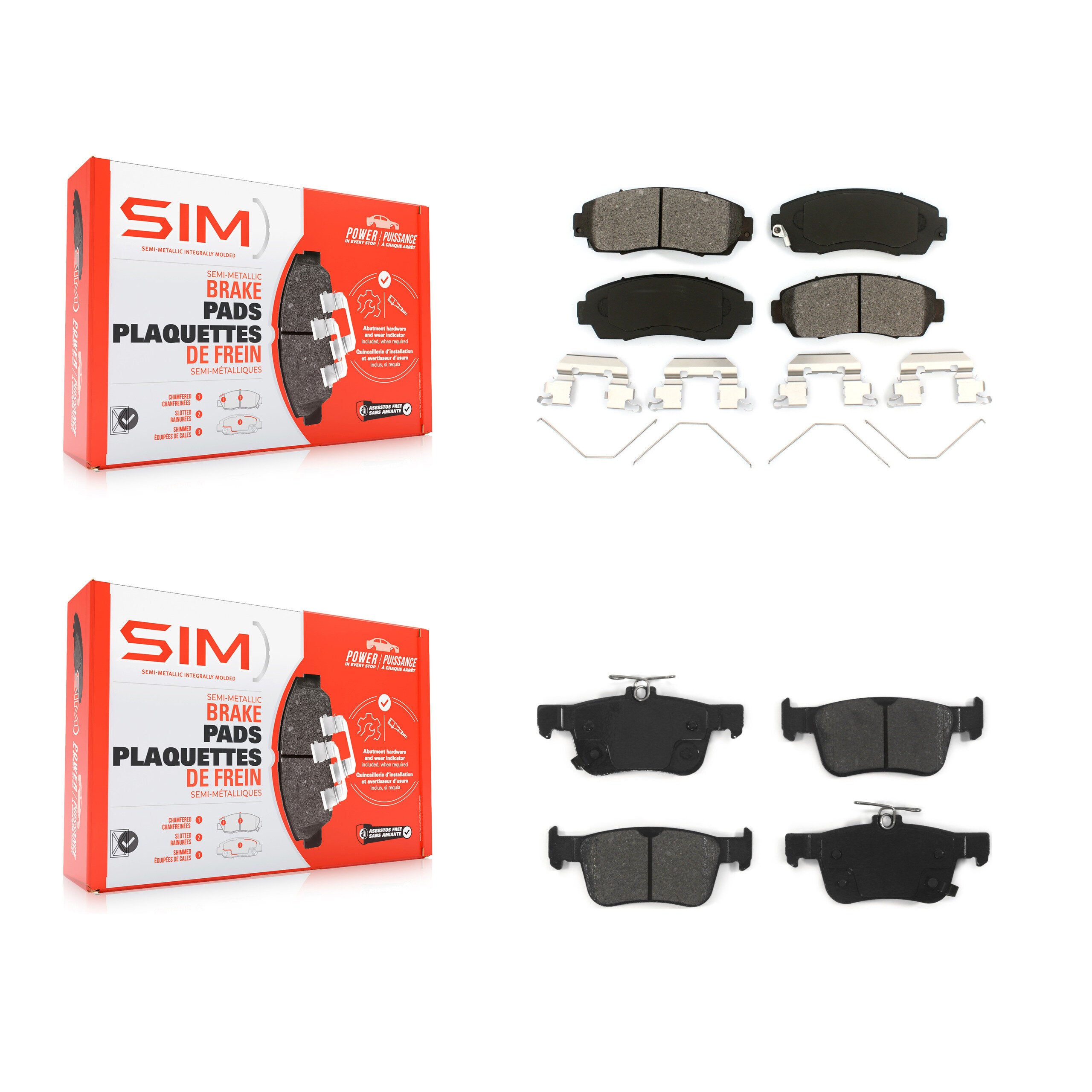 SIM KSM-100569 Disc Brake Pad for 2019-2021 Acura RDX - Front and Rear