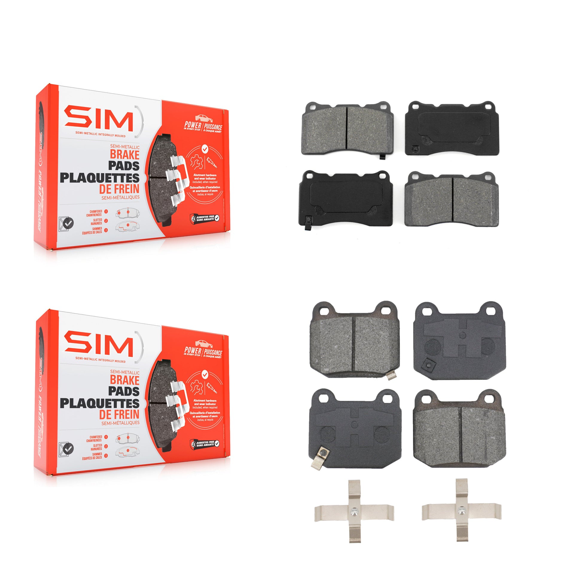 SIM KSM-100576 Disc Brake Pad for 2003-2020 Toyota 86, Subaru BRZ and More - Front and Rear
