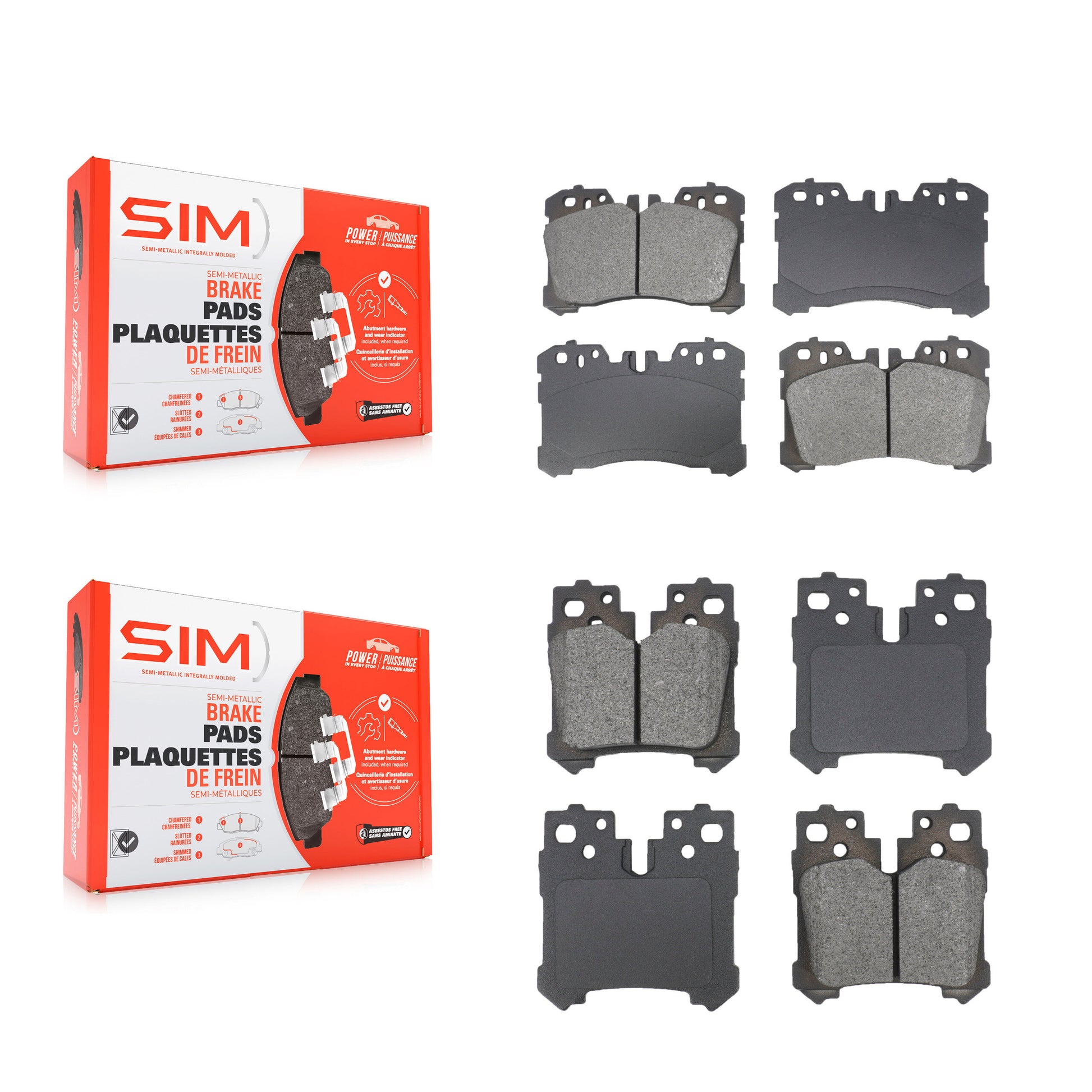 SIM KSM-100579 Disc Brake Pad for 2007-2025 Lexus LS500, Toyota Mirai and More - Front and Rear