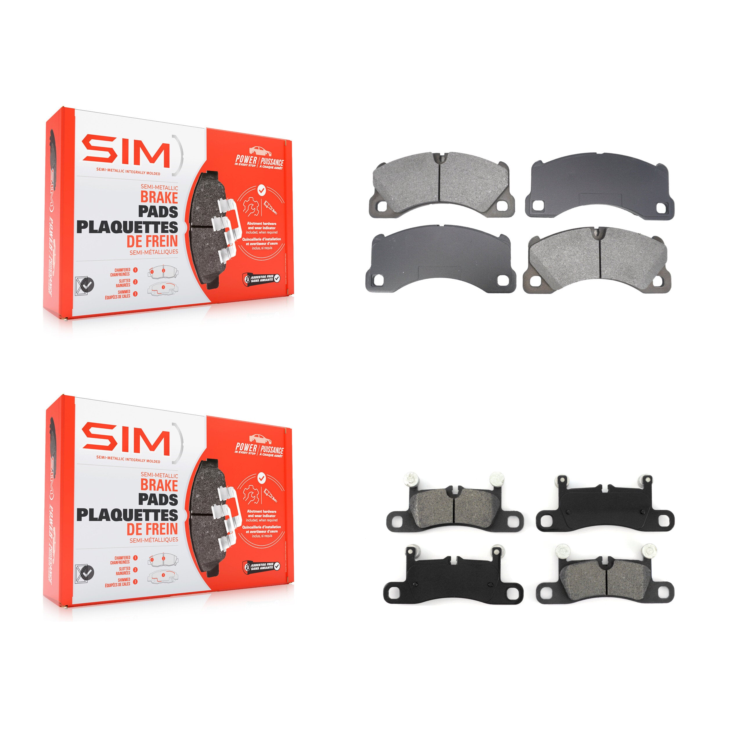 SIM KSM-100582 Disc Brake Pad for 2011-2018 Porsche Cayenne, Volkswagen Touareg - Front and Rear