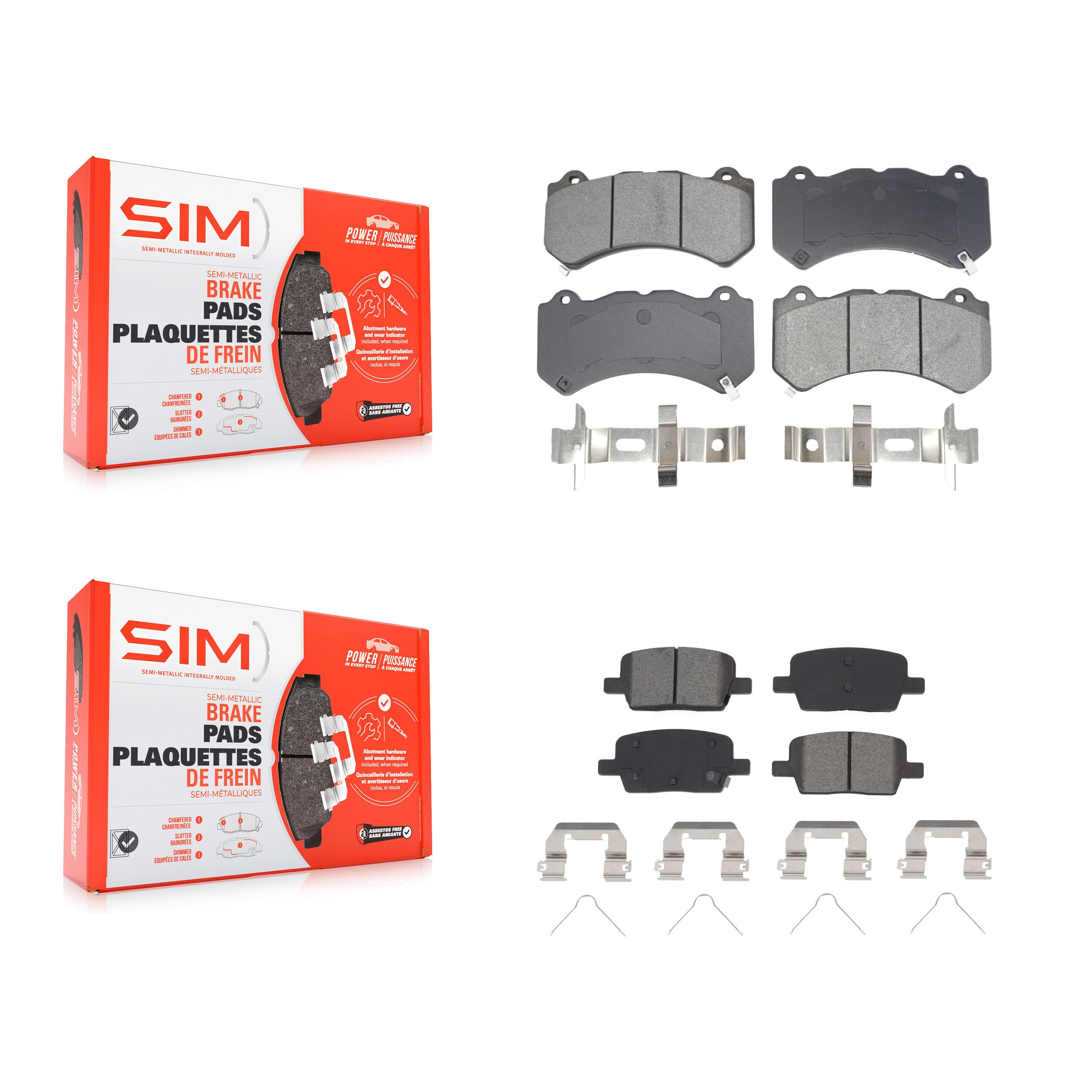 SIM KSM-100586 Disc Brake Pad for 2019-2021 Chevrolet Camaro - Front and Rear