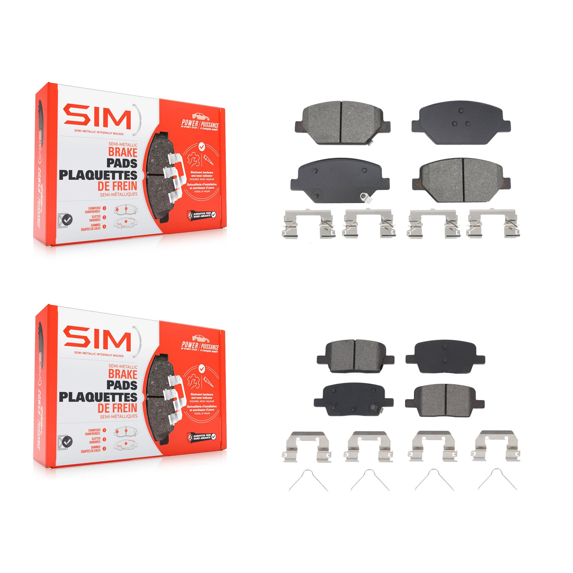 SIM KSM-100587 Disc Brake Pad for 2016-2020 Chevrolet Camaro - Front and Rear