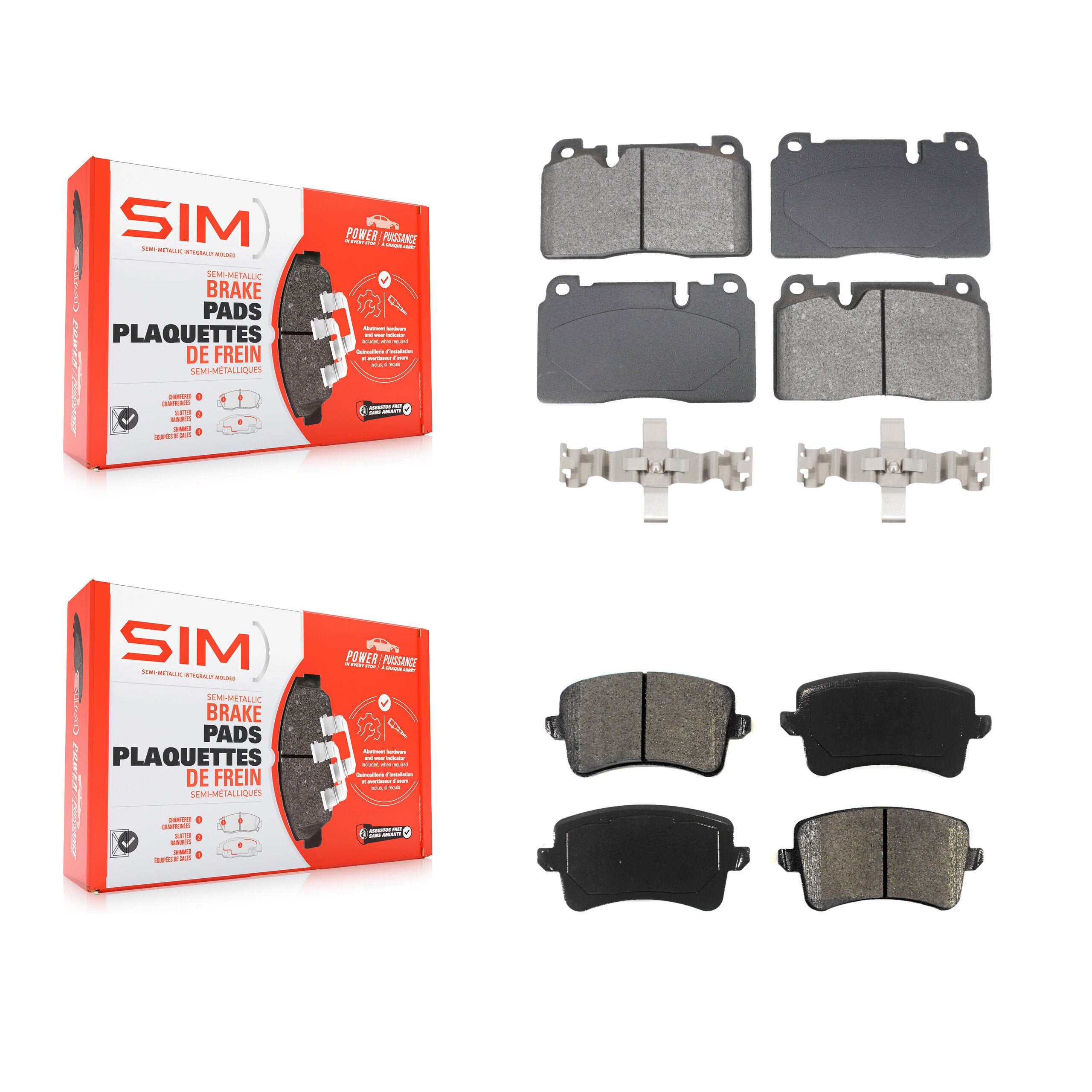 SIM KSM-100589 Disc Brake Pad for 2013-2017 Audi Q5 - Front and Rear