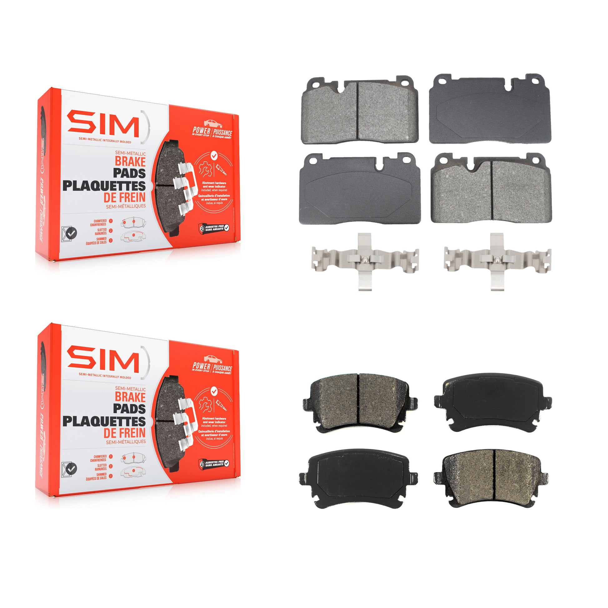 SIM KSM-100590 Disc Brake Pad for 2016 Audi Q5 - Front and Rear