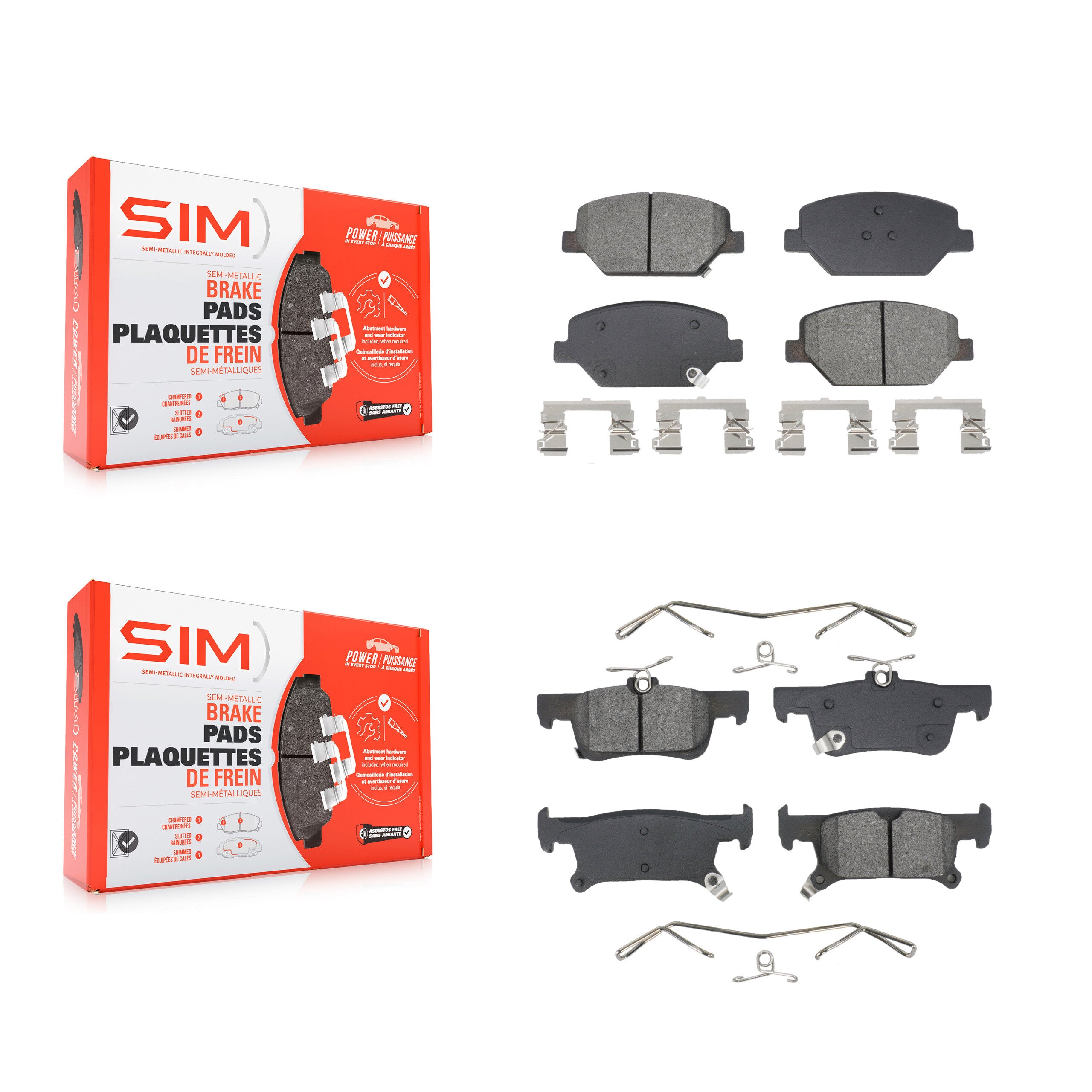 SIM KSM-100597 Disc Brake Pad for 2016-2019 Buick Envision - Front and Rear