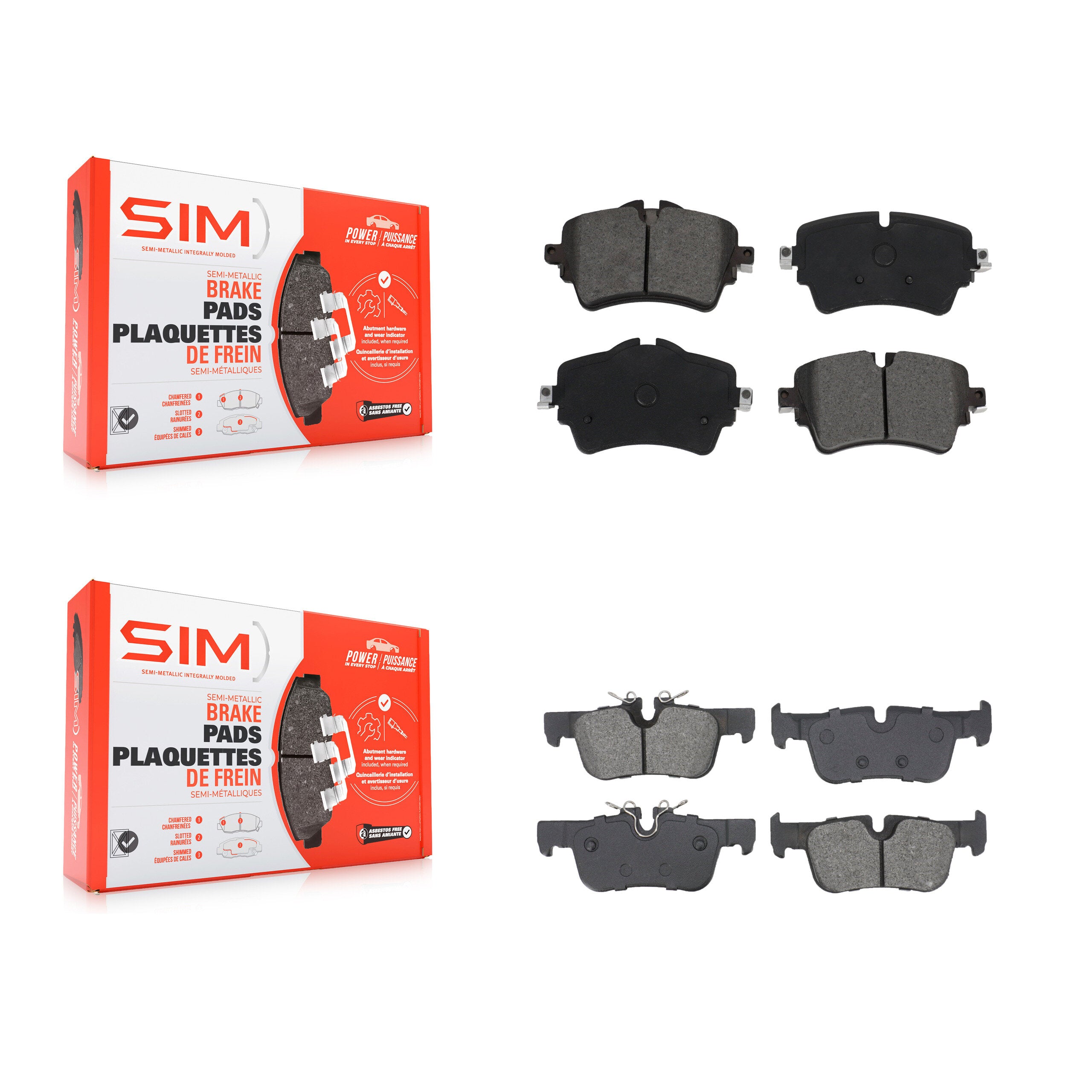 SIM KSM-100599 Disc Brake Pad for 2016-2019 Mini Cooper Clubman - Front and Rear