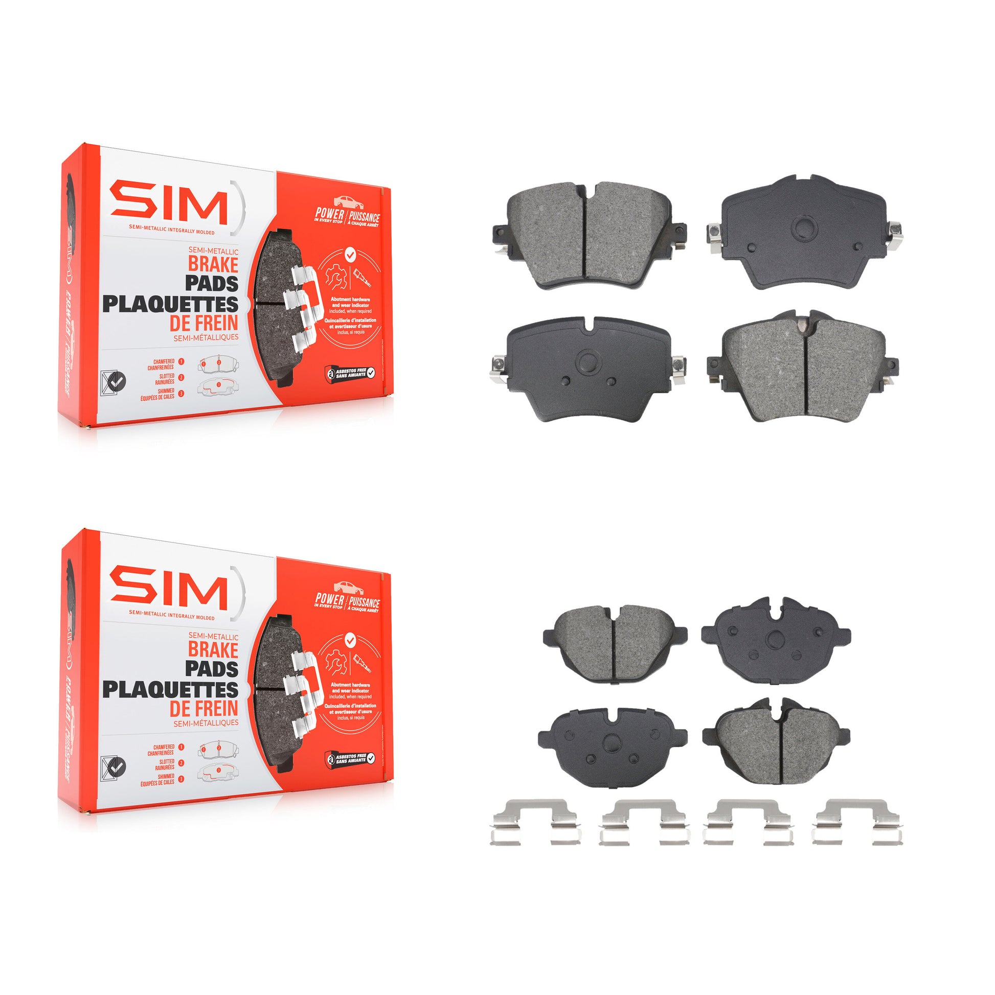 SIM KSM-100600 Disc Brake Pad for 2018-2021 BMW X3, BMW X4 - Front and Rear
