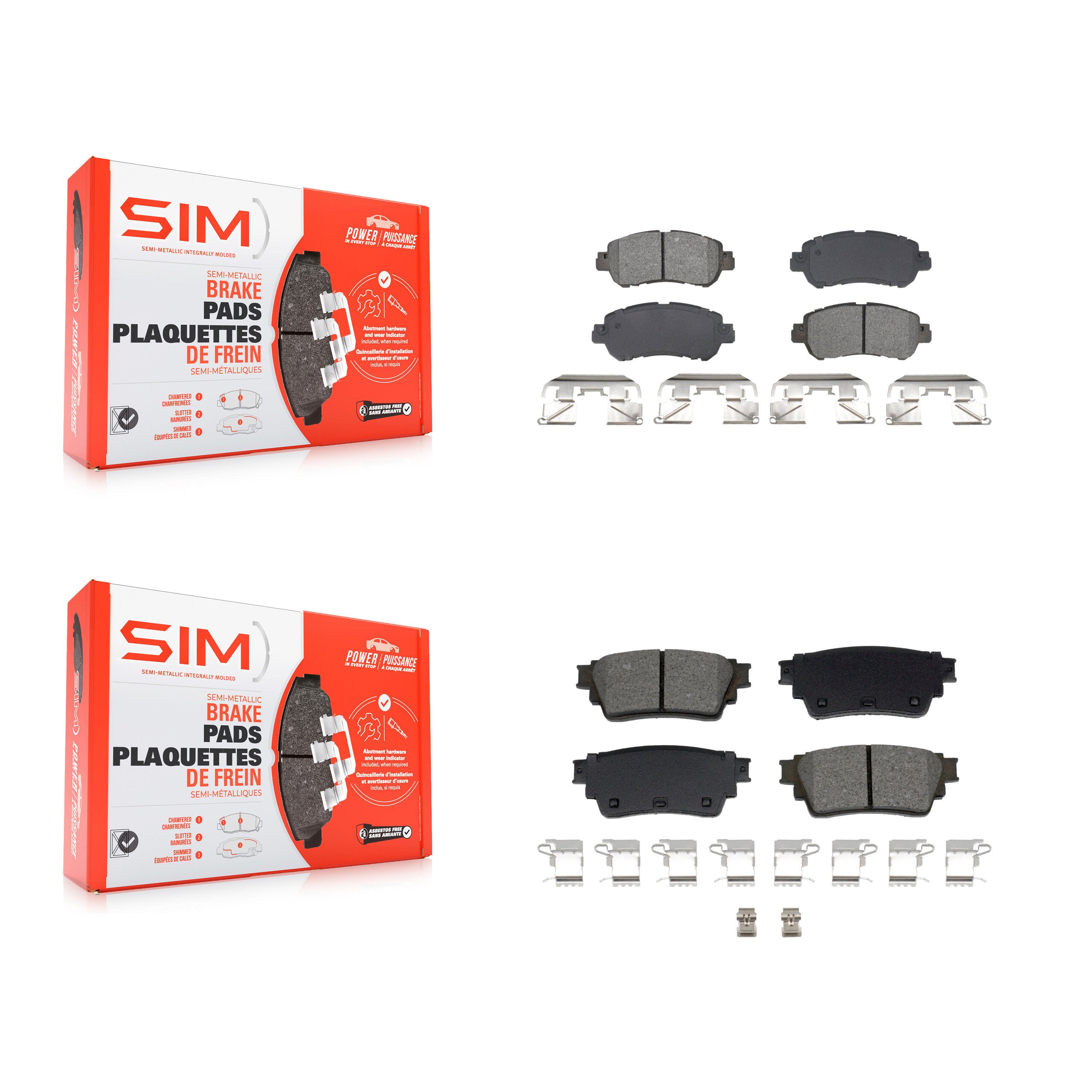SIM KSM-100601 Disc Brake Pad for 2021-2023 Nissan Kicks - Front and Rear