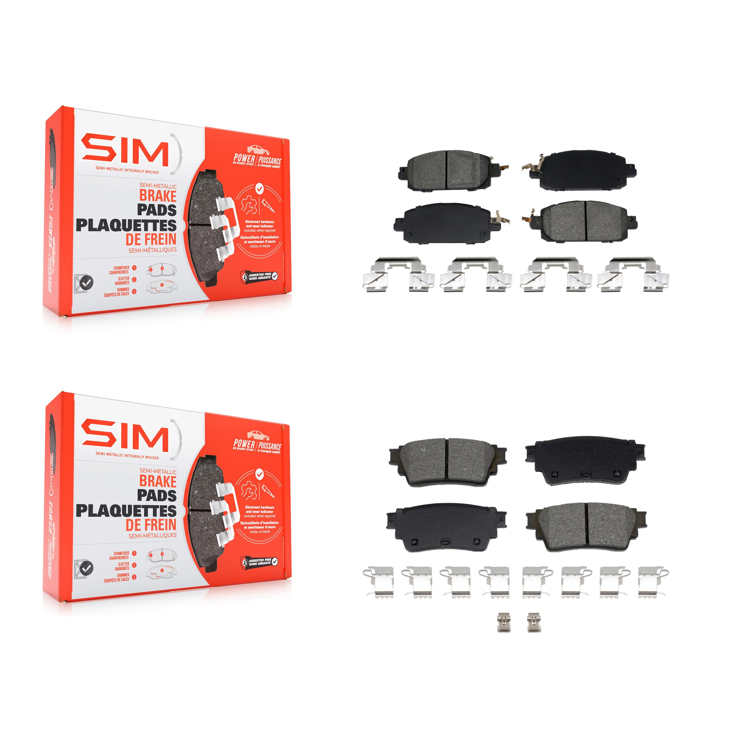SIM KSM-100602 Disc Brake Pad for 2021-2023 Nissan Kicks - Front and Rear