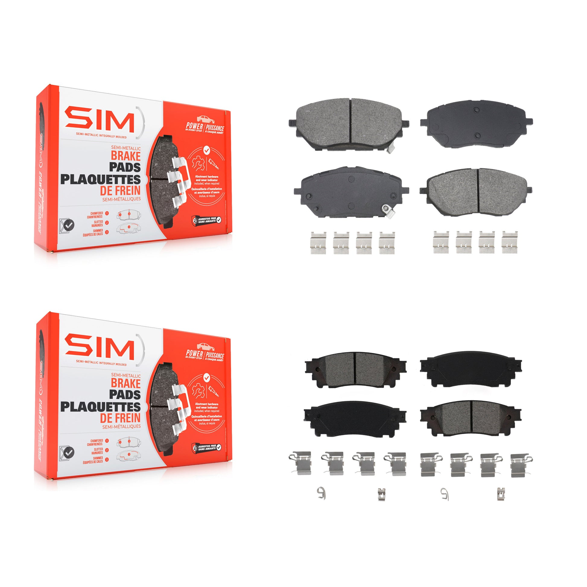 SIM KSM-100605 Disc Brake Pad for 2018-2019 Toyota C-HR - Front and Rear