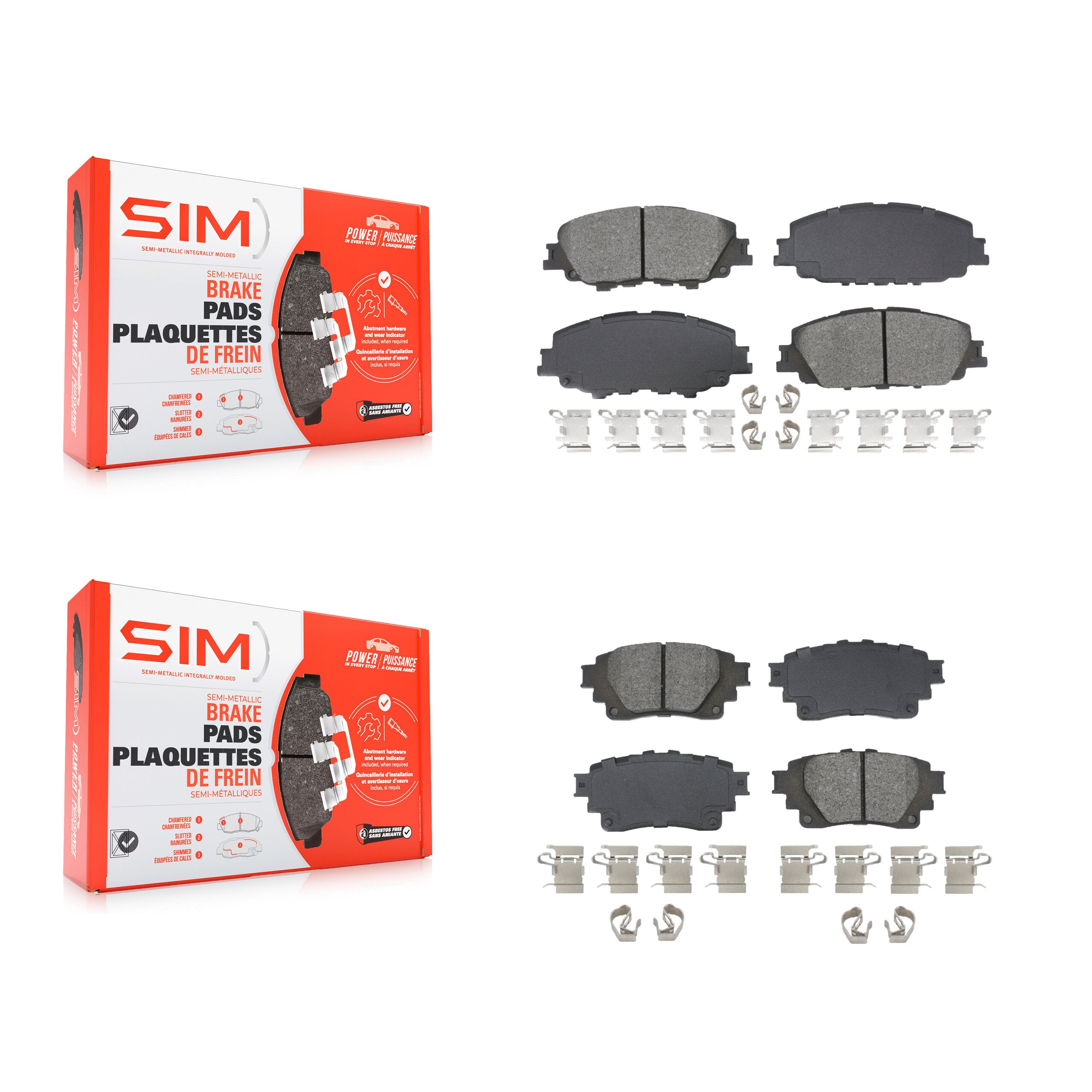 SIM KSM-100615 Disc Brake Pad for 2019-2025 Toyota Corolla - Front and Rear