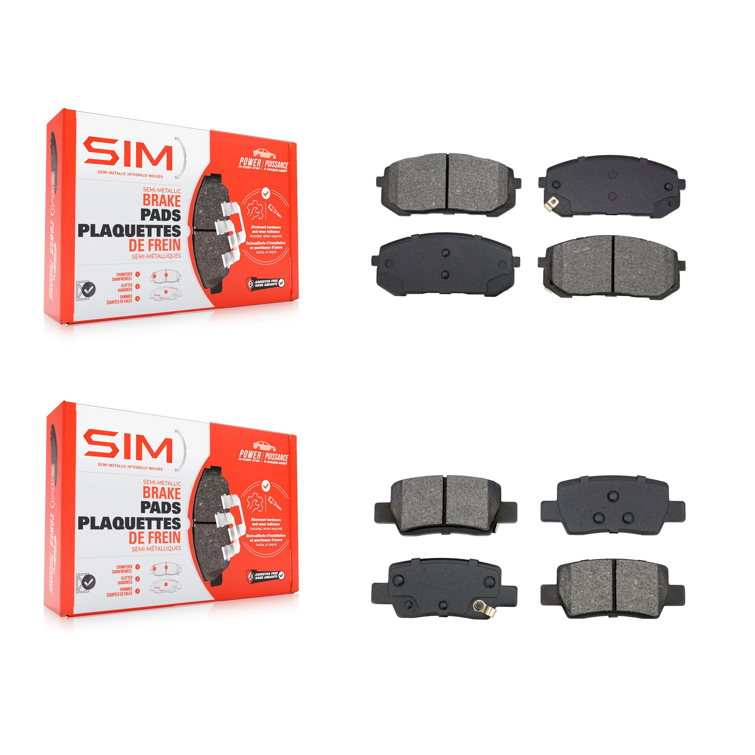 SIM KSM-100626 Disc Brake Pad for 2021-2024 Hyundai Elantra - Front and Rear