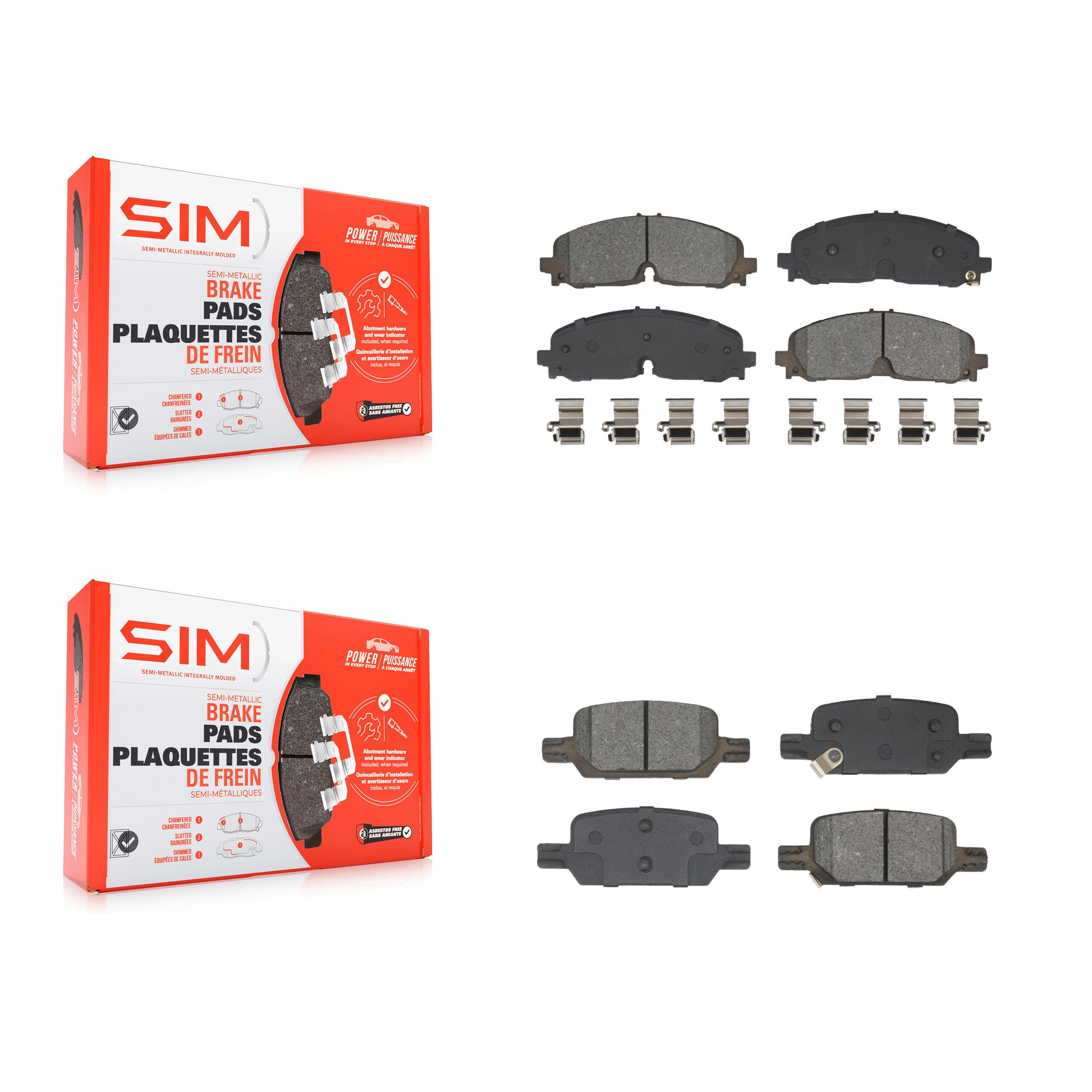 SIM KSM-100630 Disc Brake Pad for 2021-2022 Chevrolet Colorado, GMC Canyon - Front and Rear