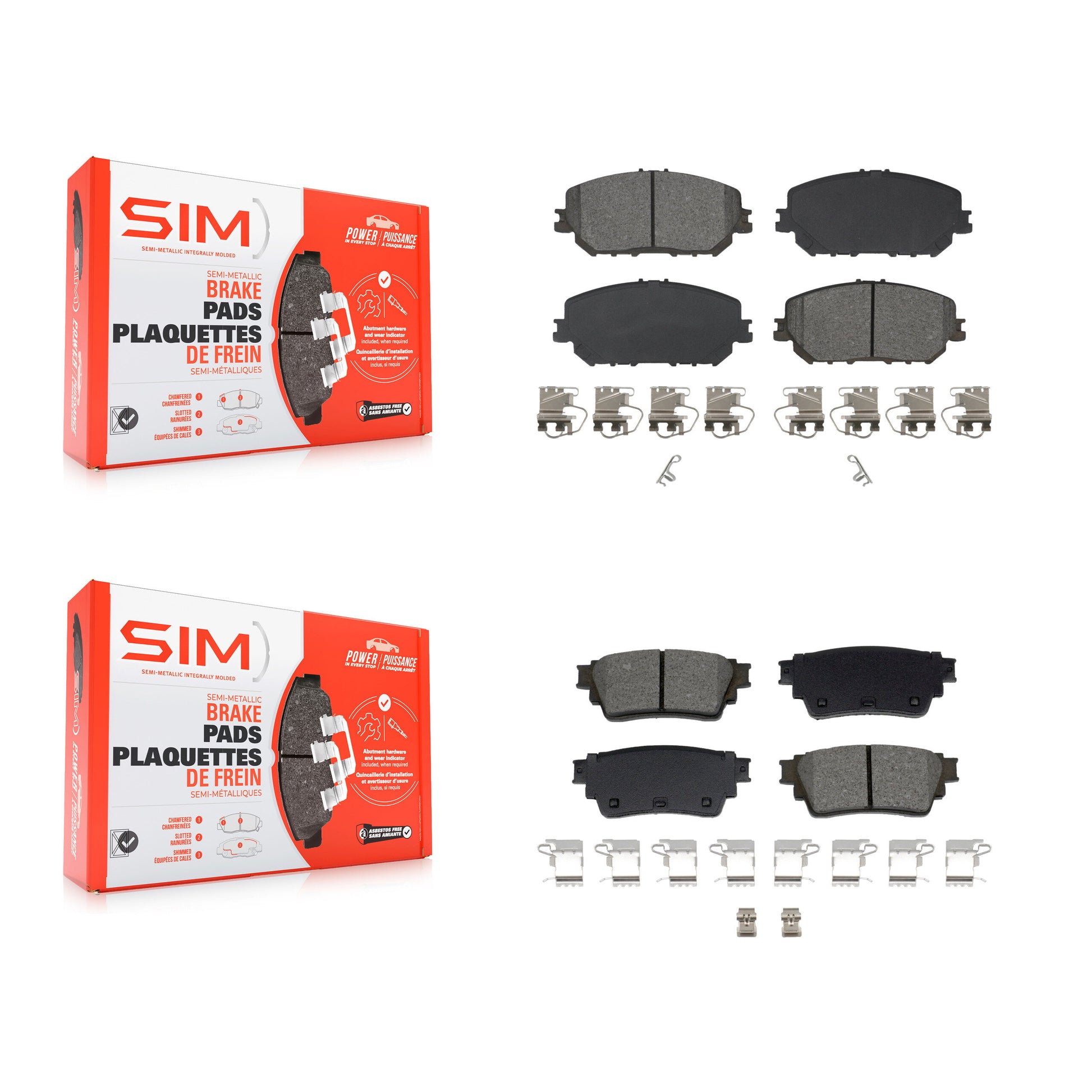 SIM KSM-100631 Disc Brake Pad for 2021-2023 Nissan Rogue - Front and Rear