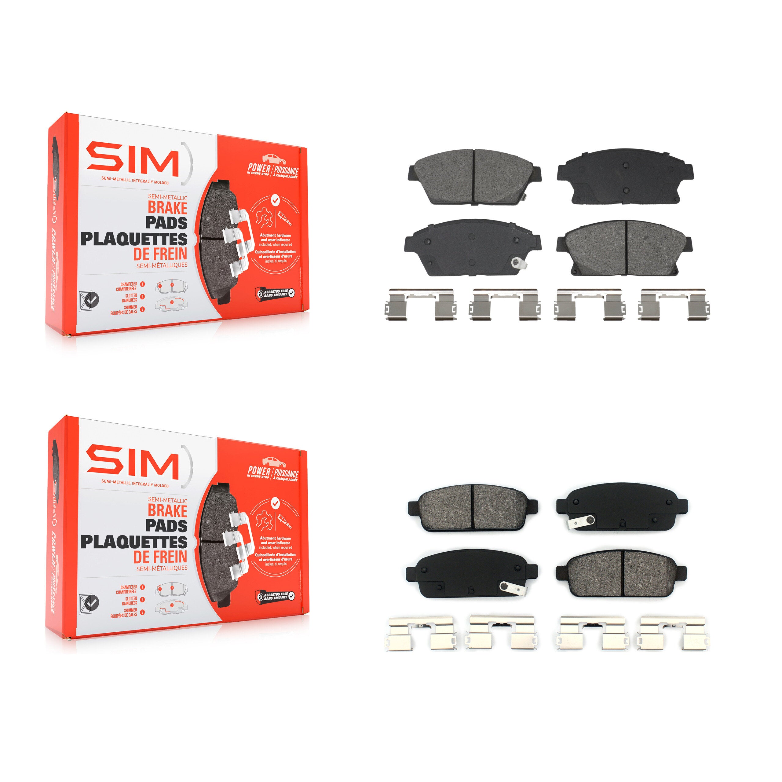 SIM KSM-100633 Disc Brake Pad for 2011-2017 Chevrolet Cruze, Buick Encore and More - Front and Rear