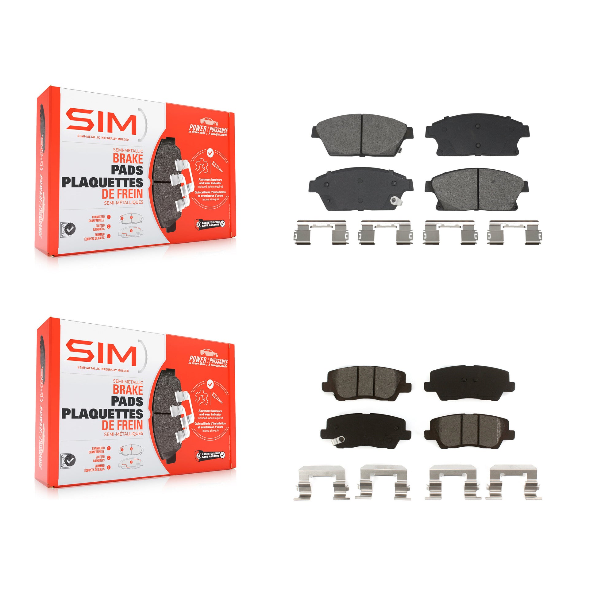 SIM KSM-100634 Disc Brake Pad for 2013-2015 Cadillac ATS - Front and Rear