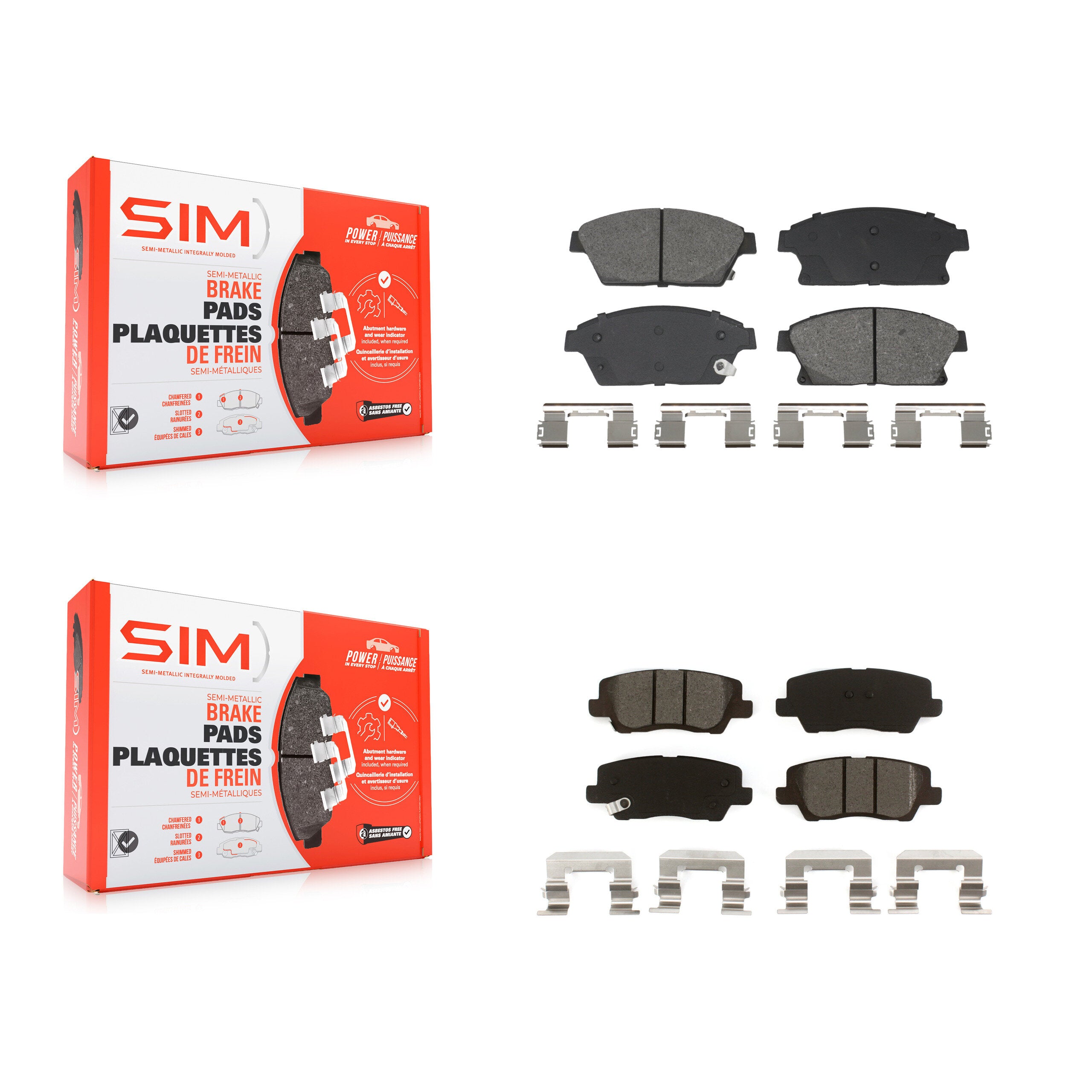 SIM KSM-100634 Disc Brake Pad for 2013-2015 Cadillac ATS - Front and Rear
