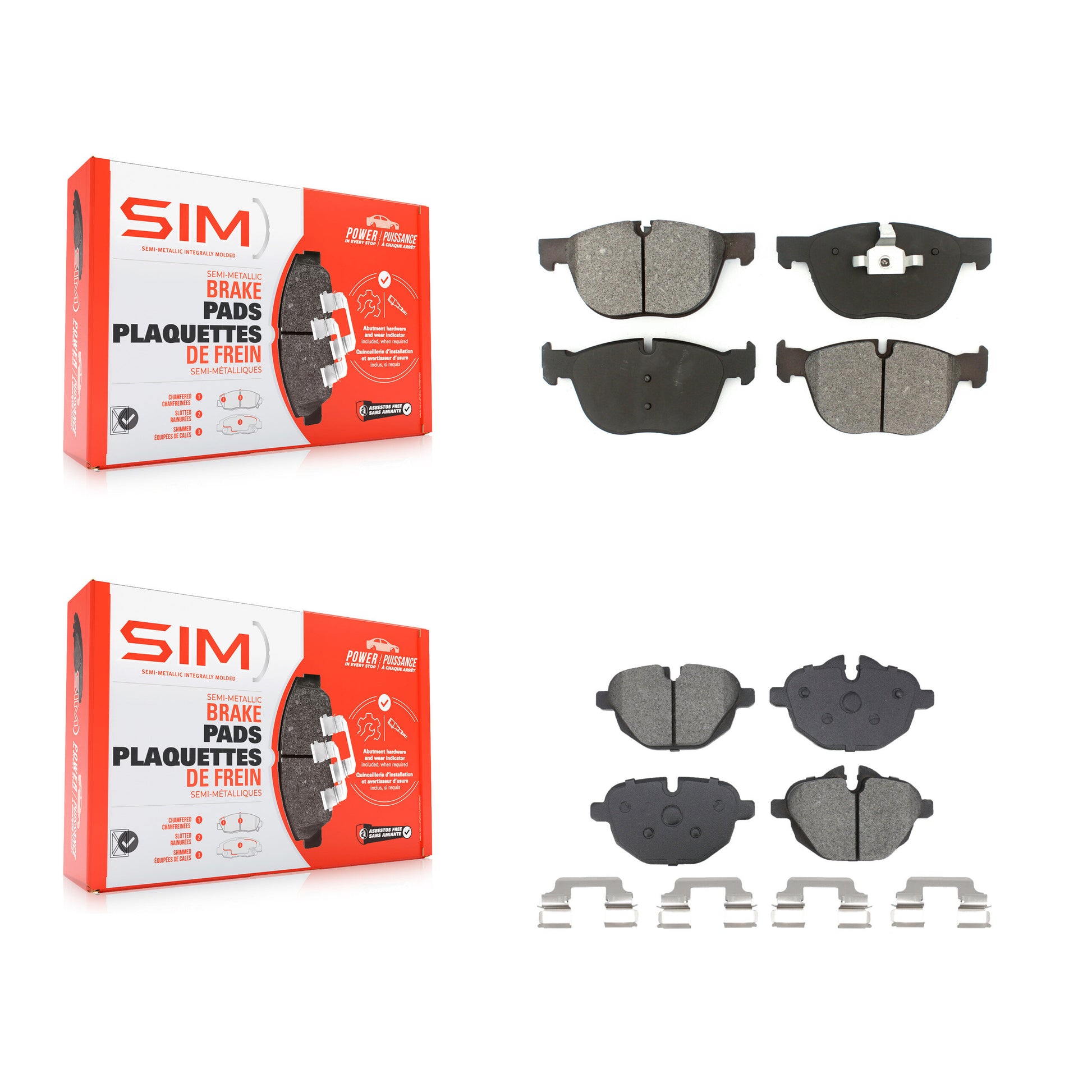 SIM KSM-100635 Disc Brake Pad for 2016-2018 BMW X4 - Front and Rear