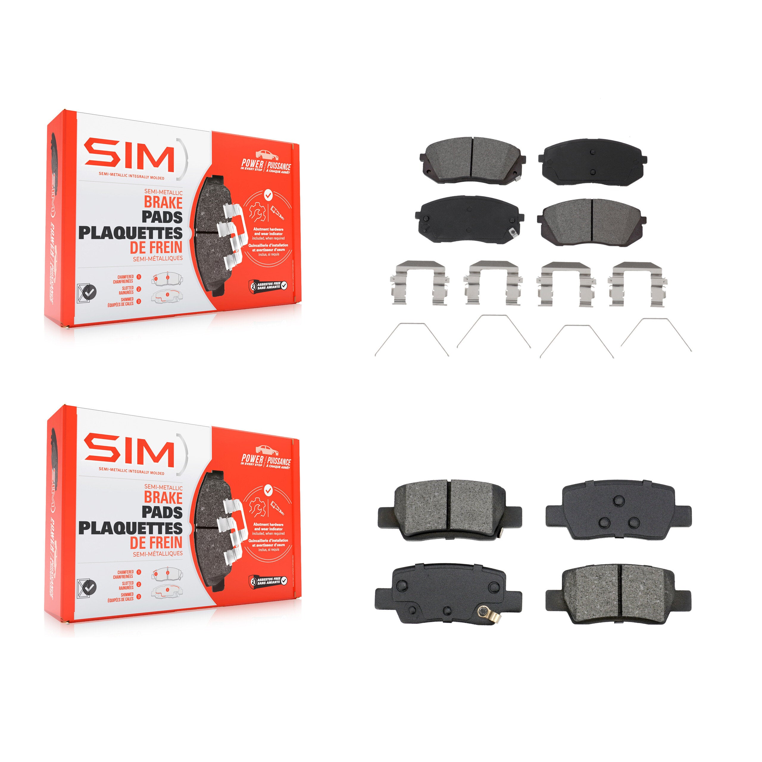 SIM KSM-100637 Disc Brake Pad for 2021-2024 Kia Seltos - Front and Rear