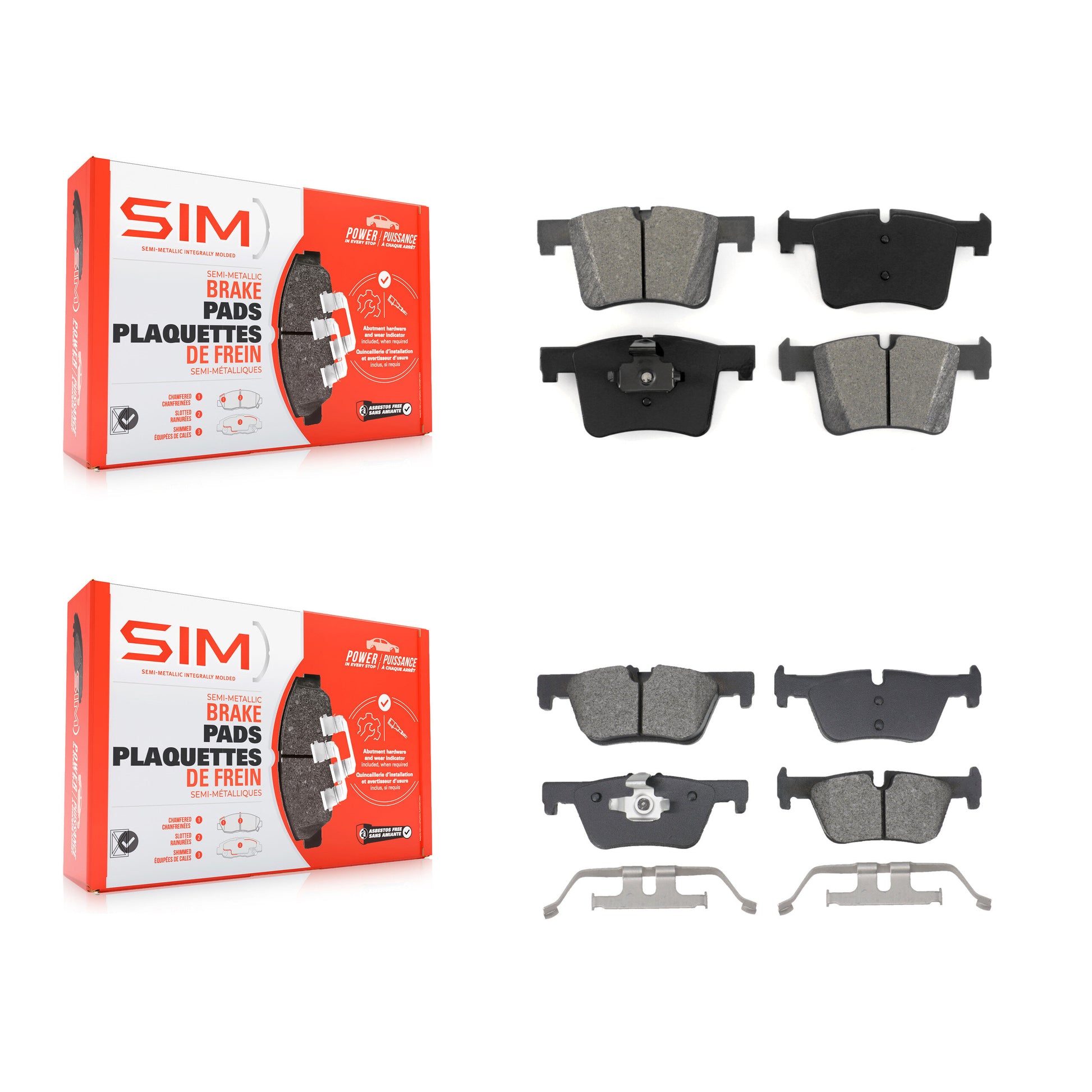 SIM KSM-100639 Disc Brake Pad for 2012-2018 BMW 328d, BMW 328d xDrive and More - Front and Rear
