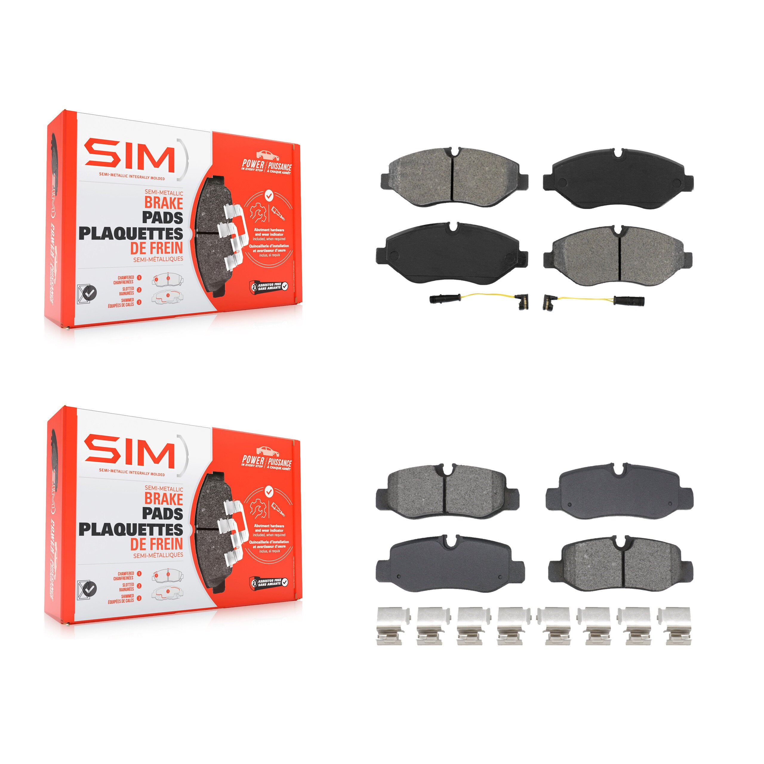 SIM KSM-100643 Disc Brake Pad for 2016-2021 Mercedes-Benz Metris - Front and Rear