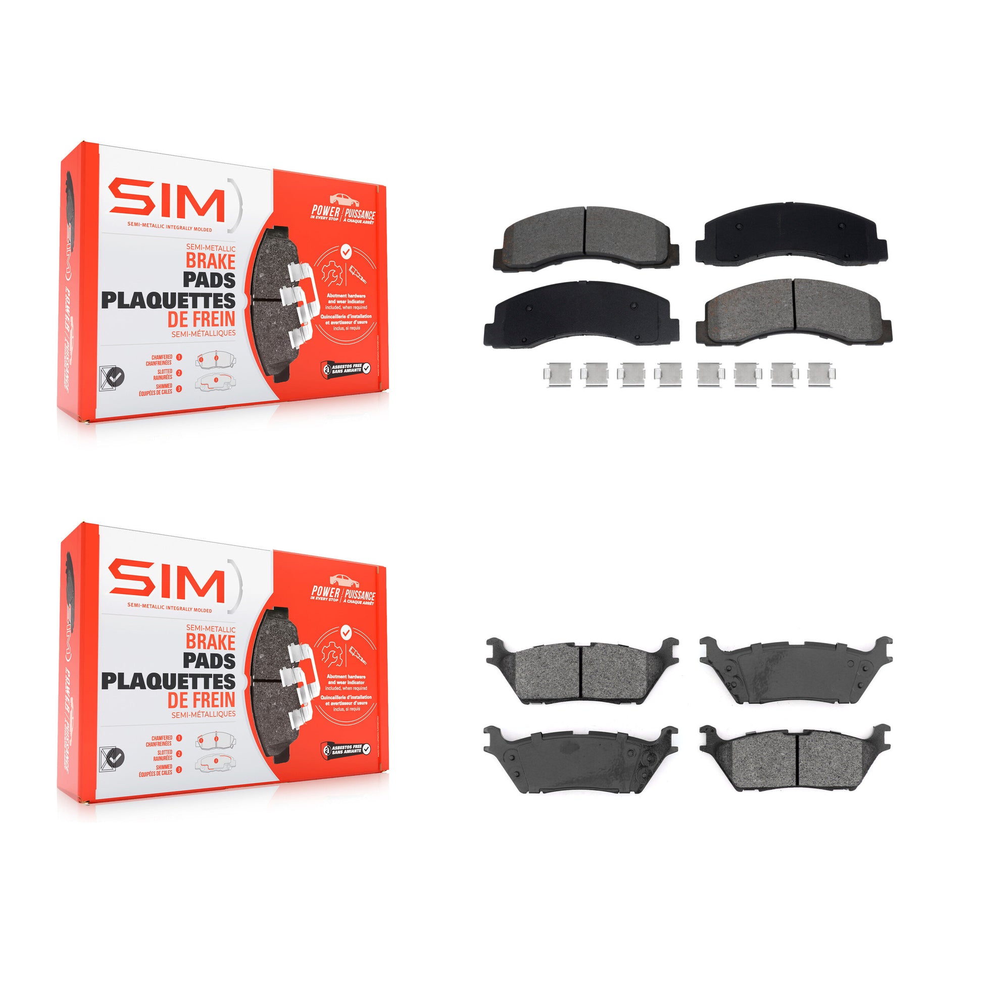 SIM KSM-100644 Disc Brake Pad for 2018-2021 Ford Expedition, Ford F-150, Lincoln Navigator - Front and Rear